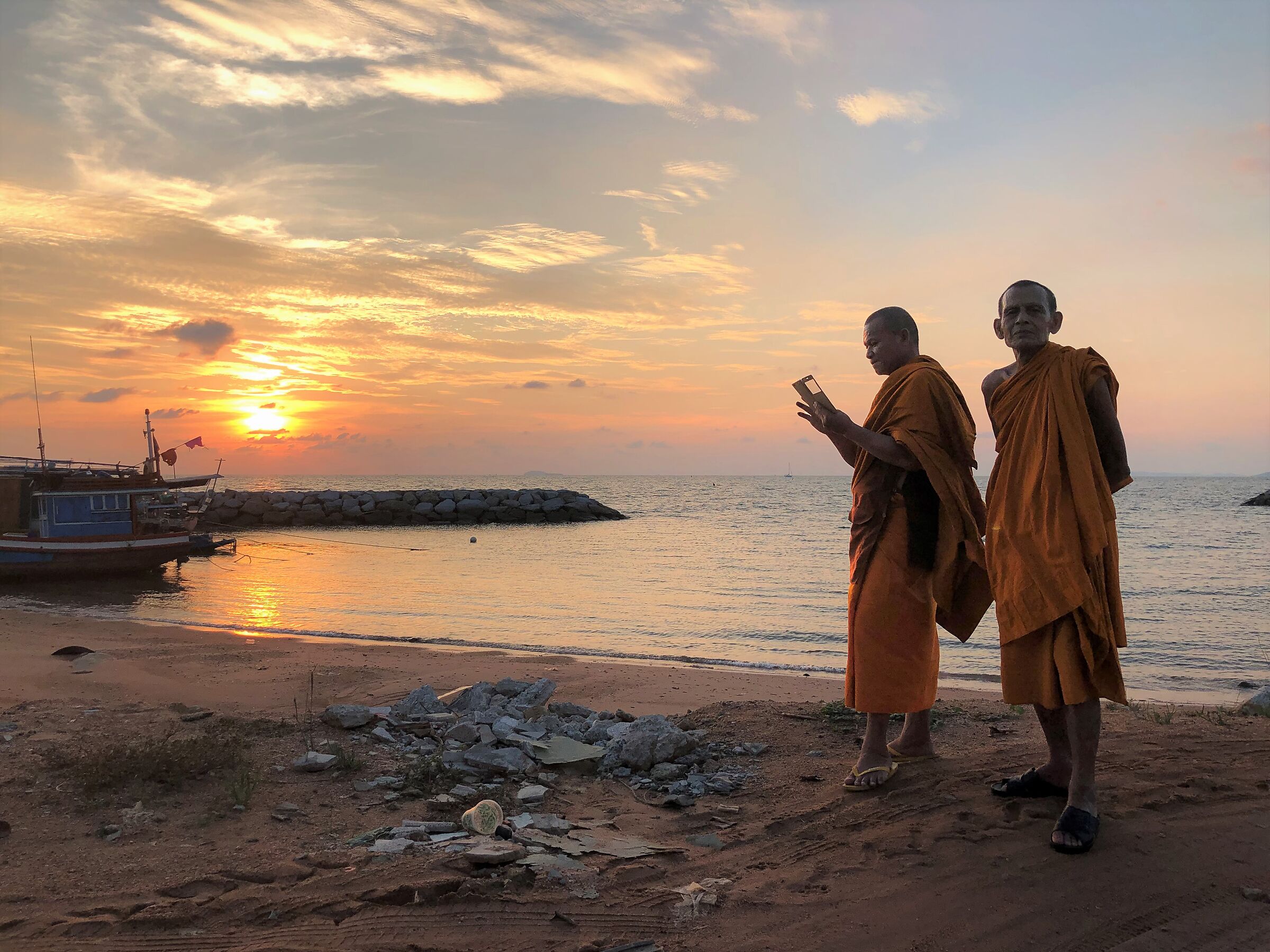 Monks on the beach
