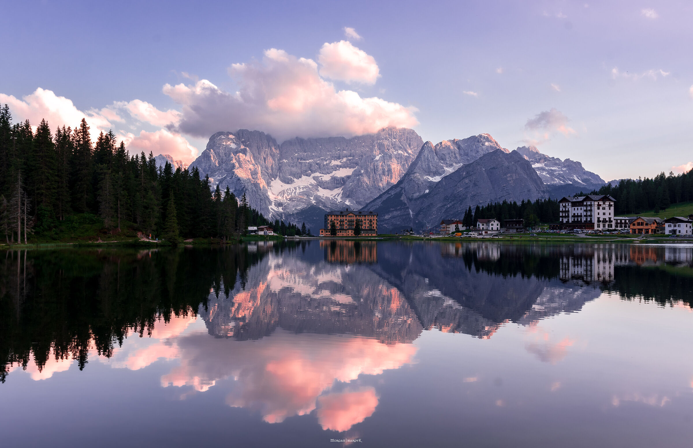 Lake Misurina and the Sorapiss Group in the background