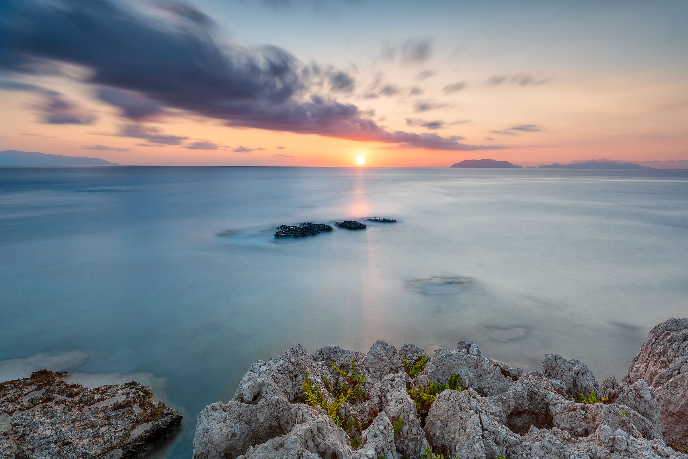 Capo Milazzo - Sunset over the Aeolian Islands