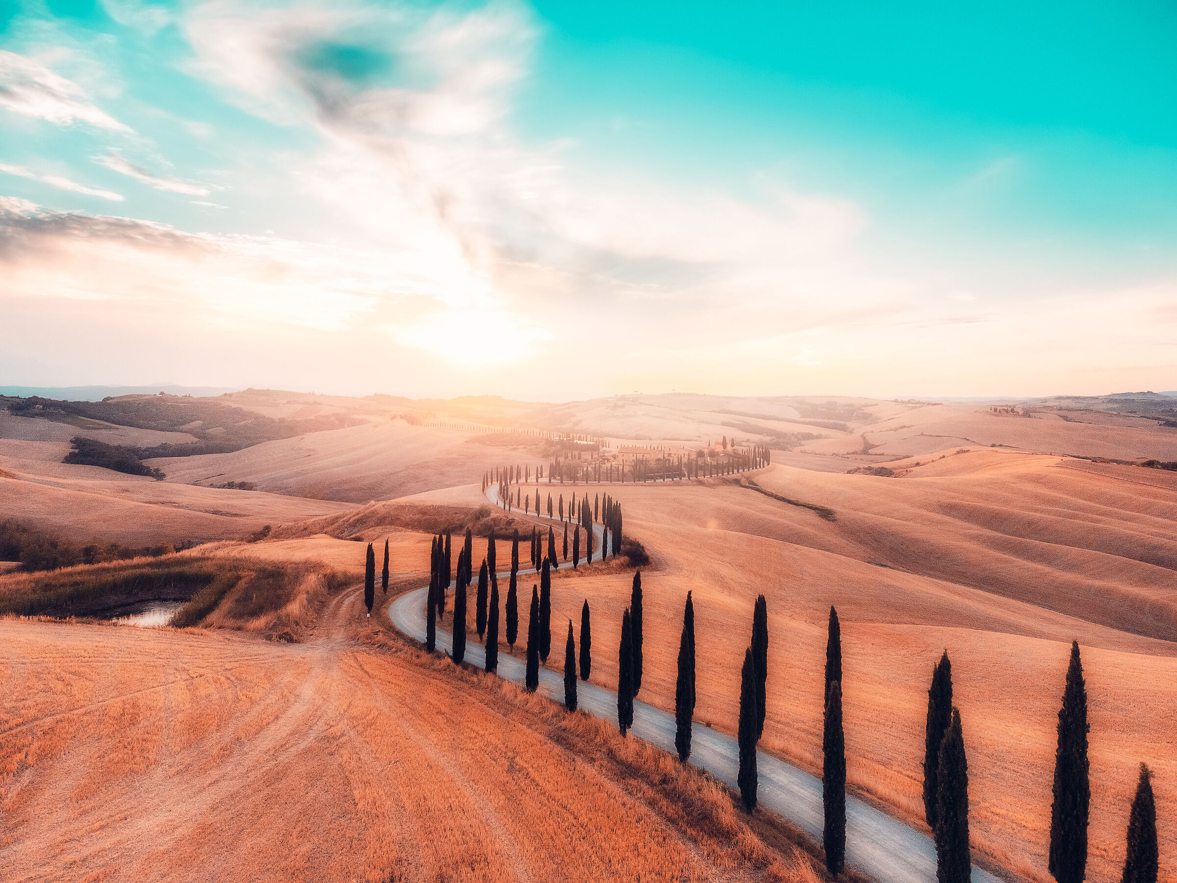 Sunset in Val d'Orcia