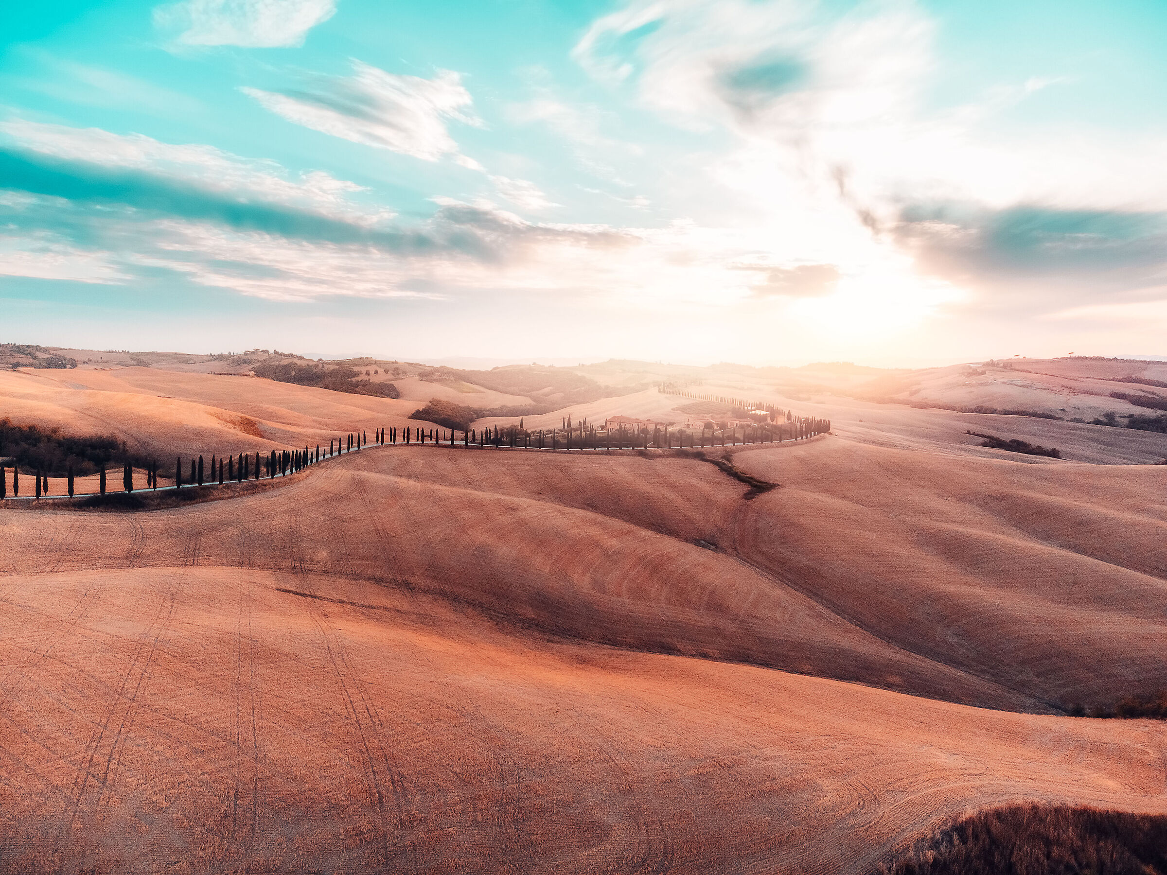Sunset in Val d'Orcia