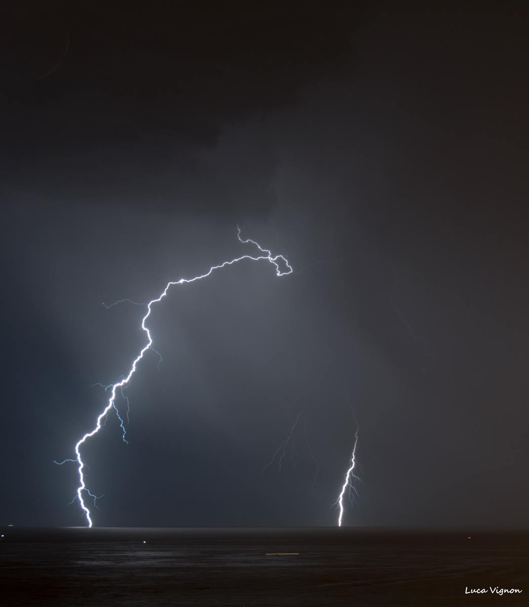 Lightning on the sea