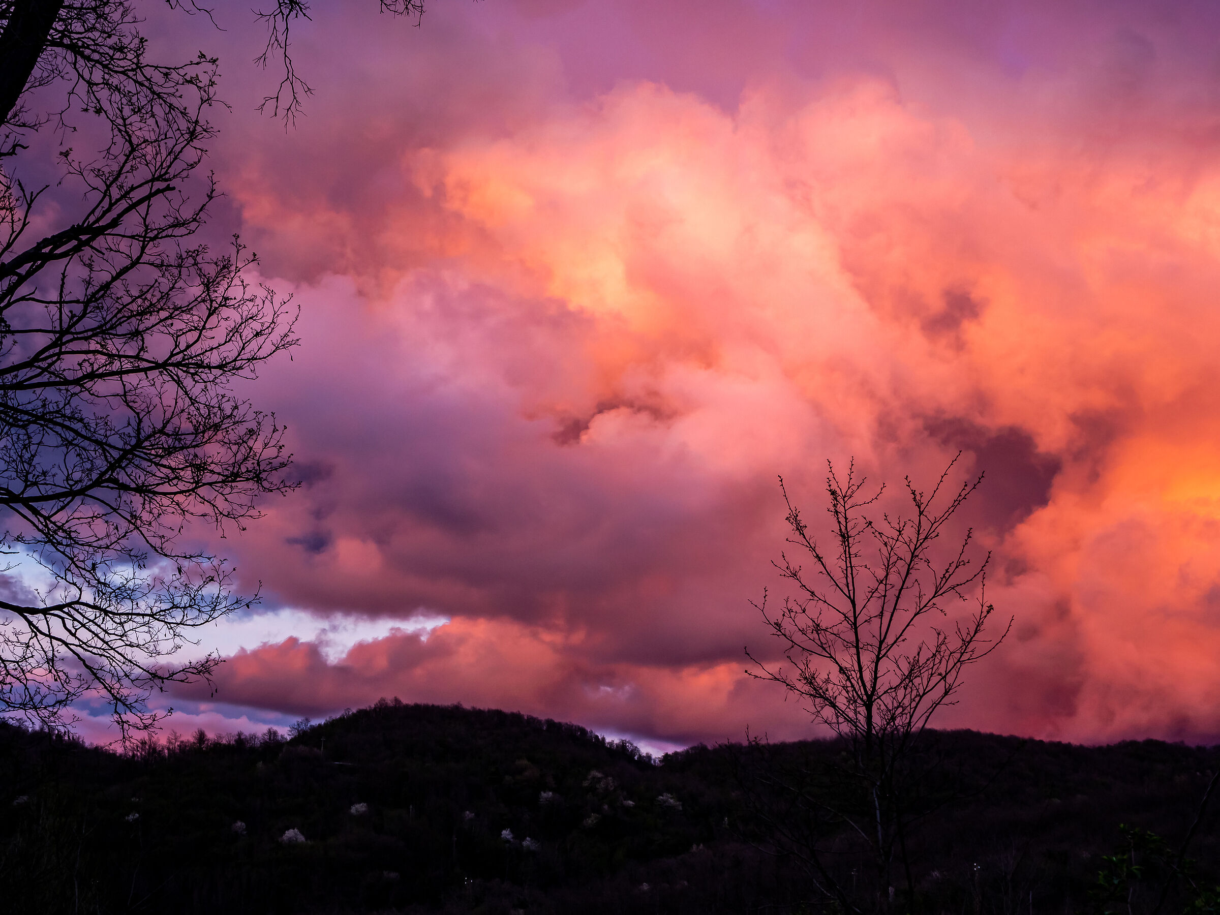 At sunset before the storm