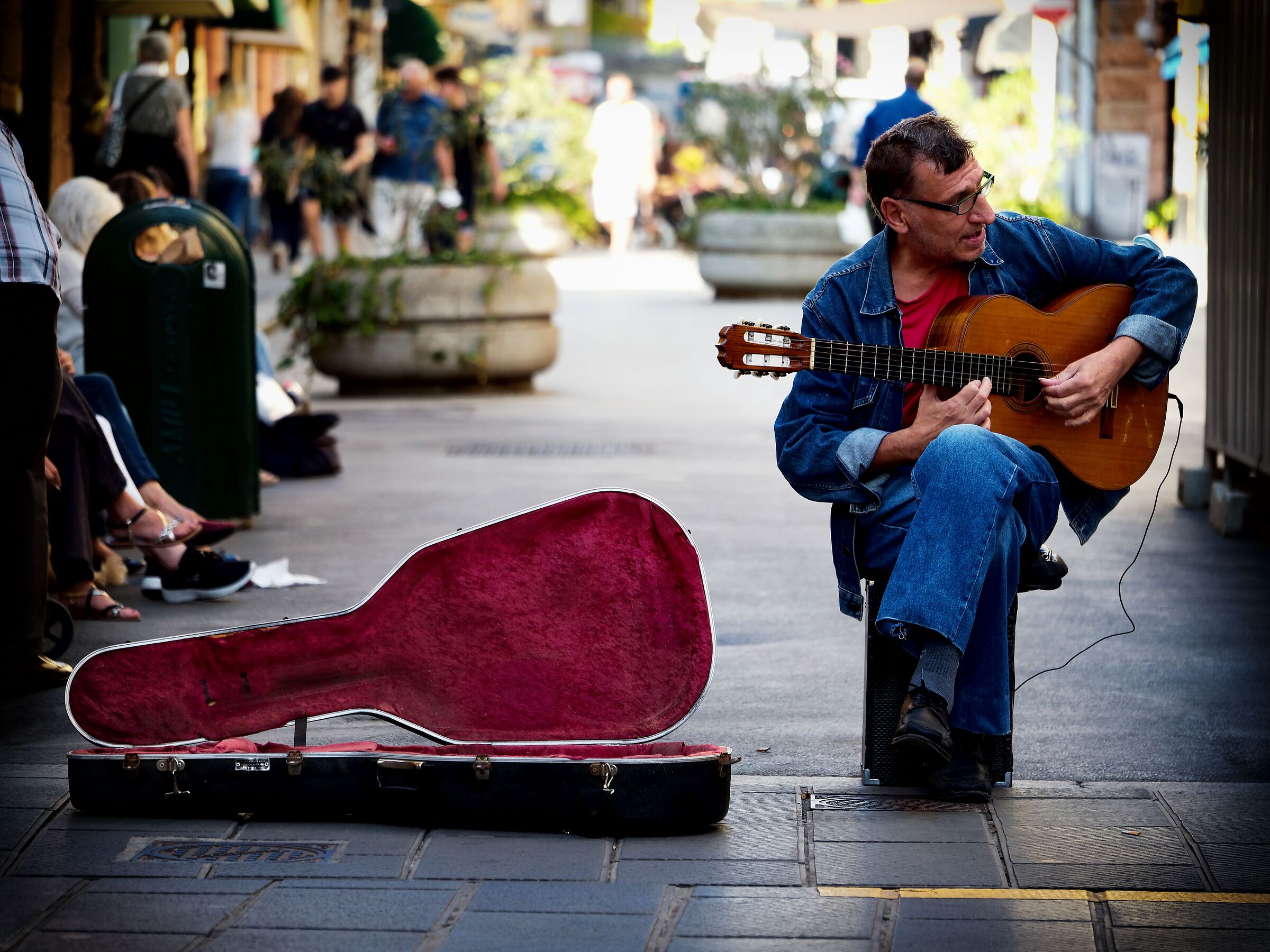 In his world, with his music