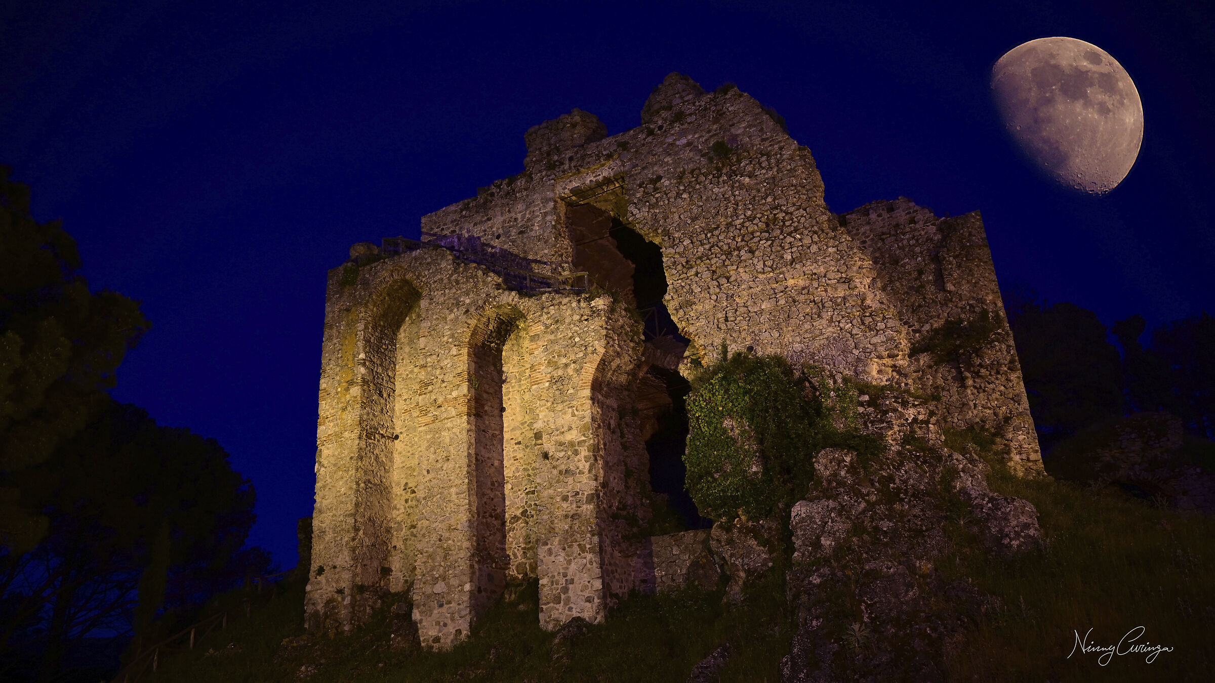 Moon over the Castle of San Giorgio Morgeto, RC