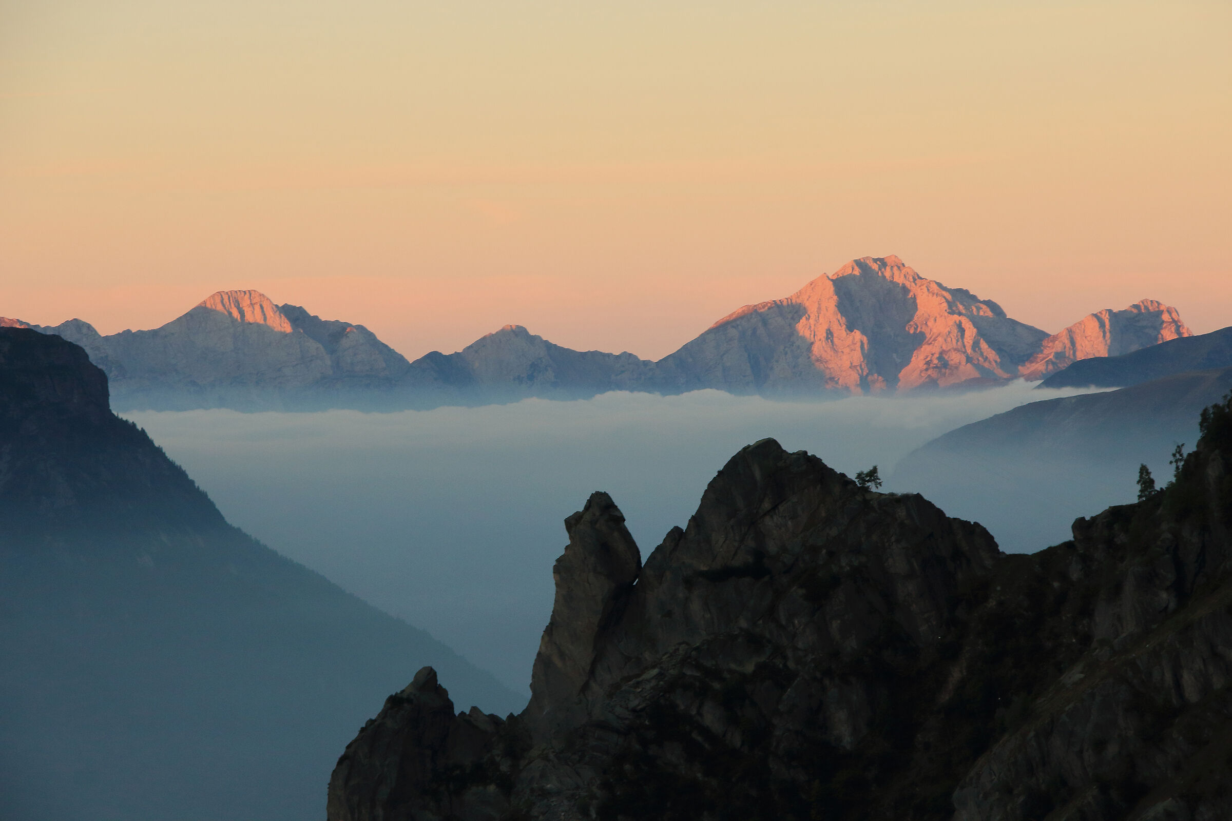 in the mountains at dawn