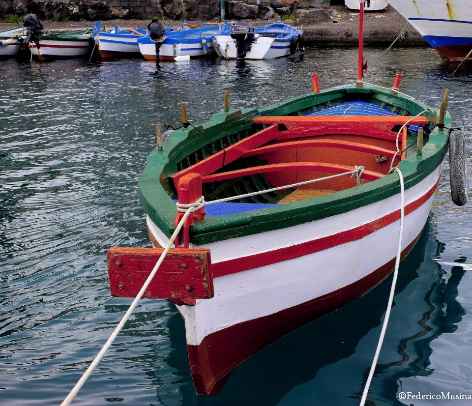 Blue water, italian boat