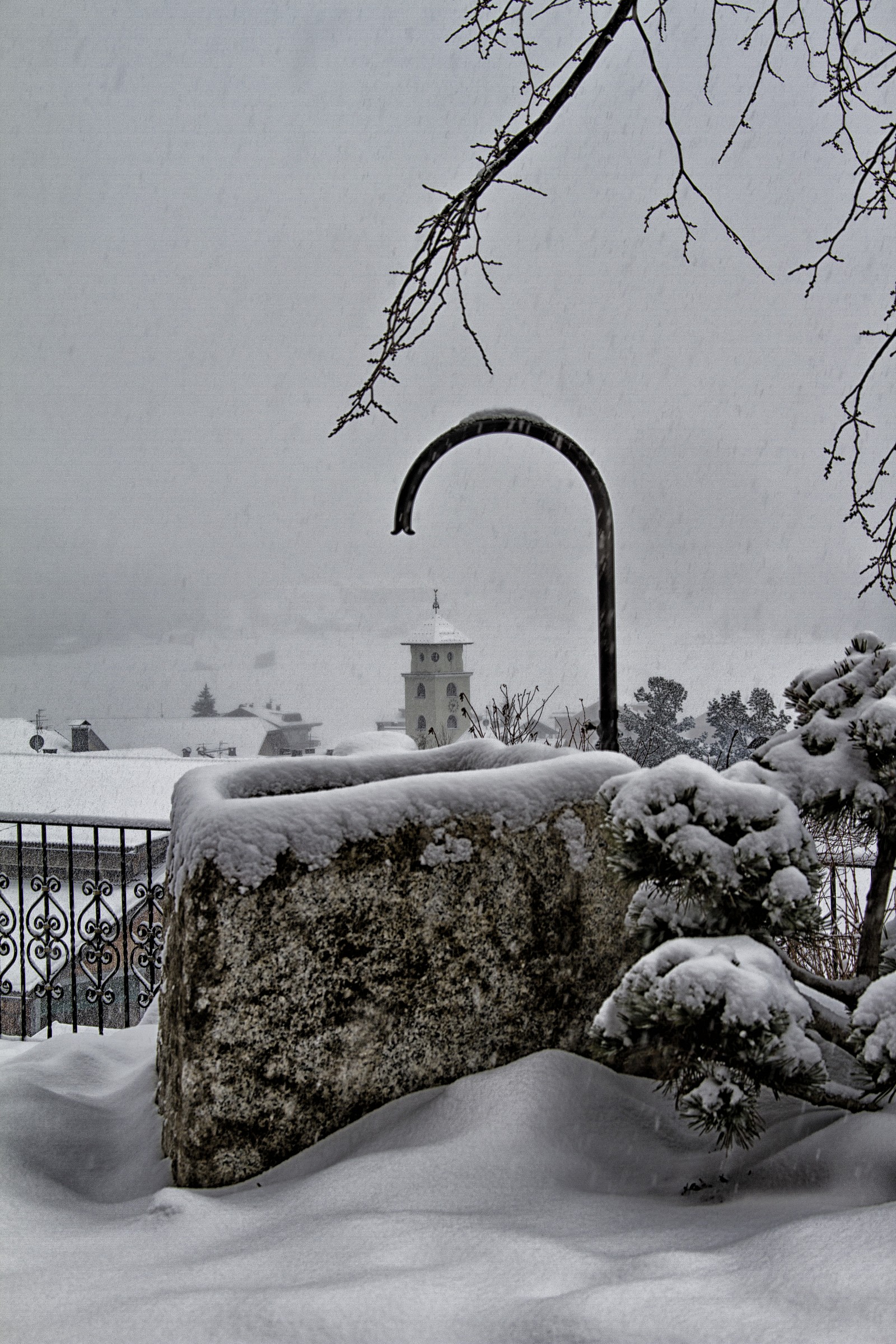 fontanile sotto la neve