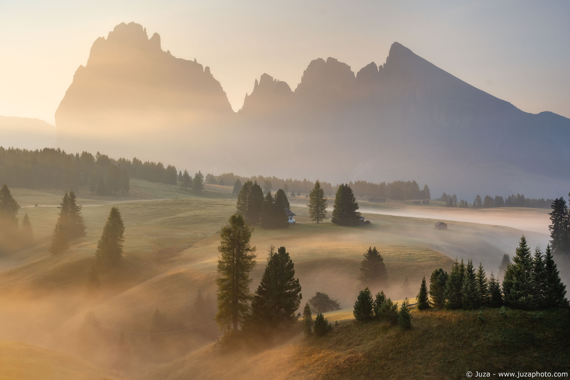 Sassolungo e Siusi all'alba