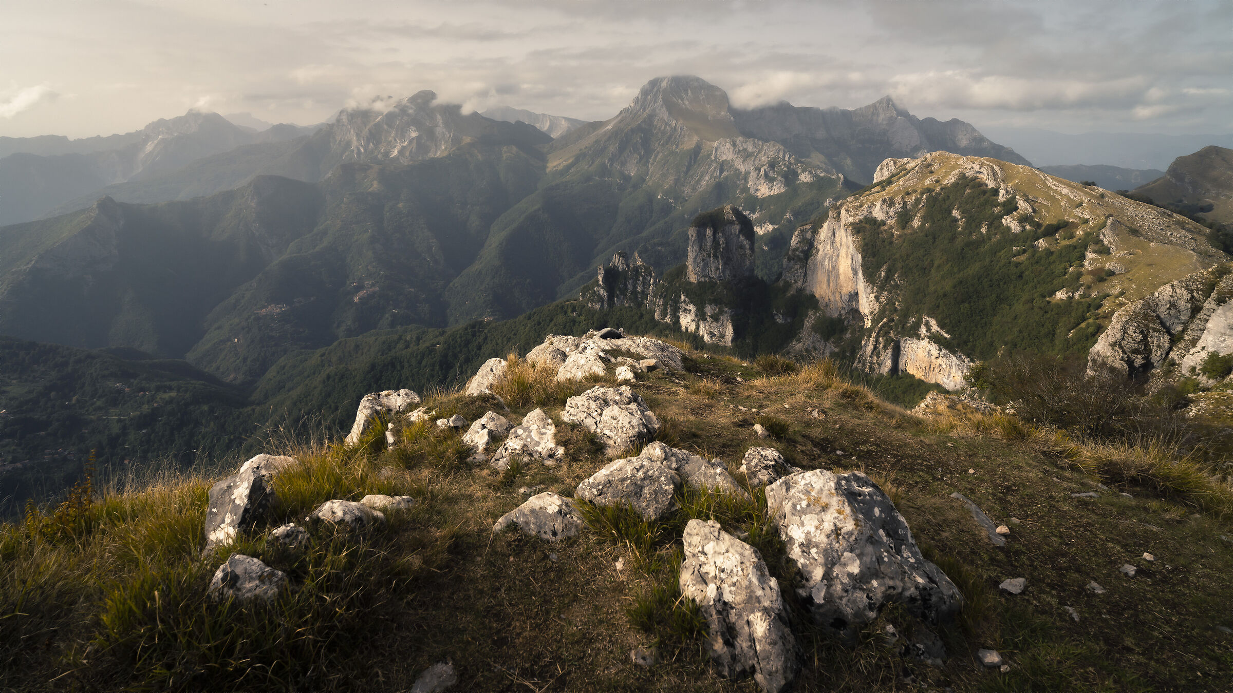 Apuan Alps at sunset