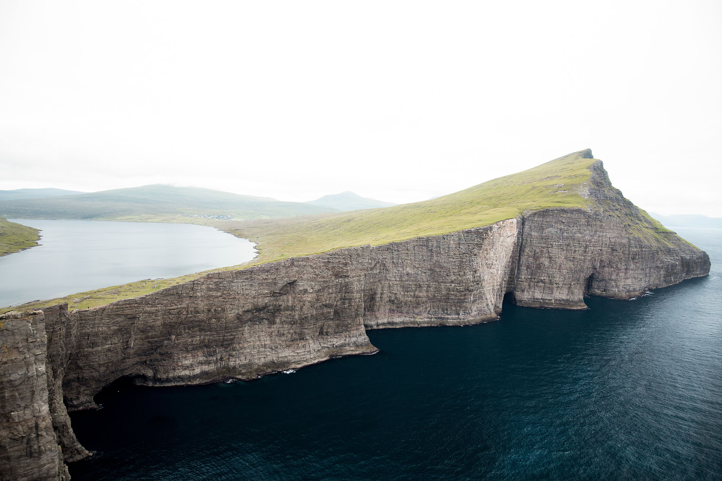 A lake above the ocean.