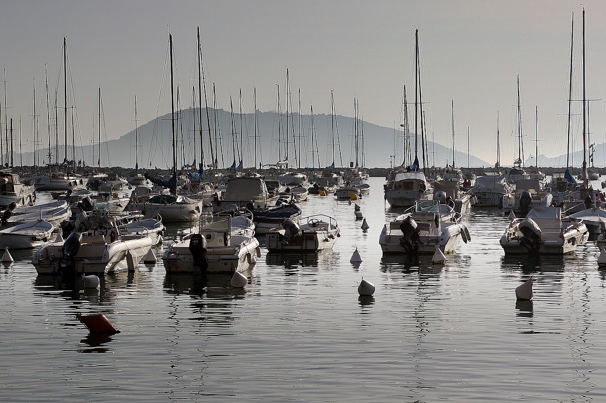 Pale light over the harbor