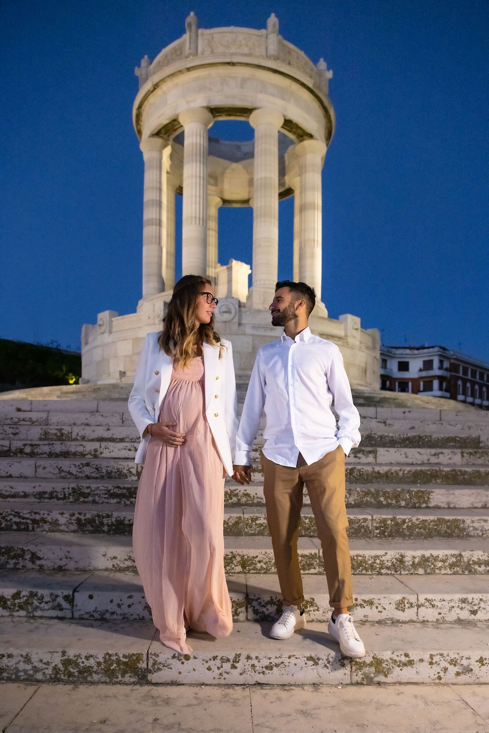 Valentina and Riccardo at the blue hour of the Passetto