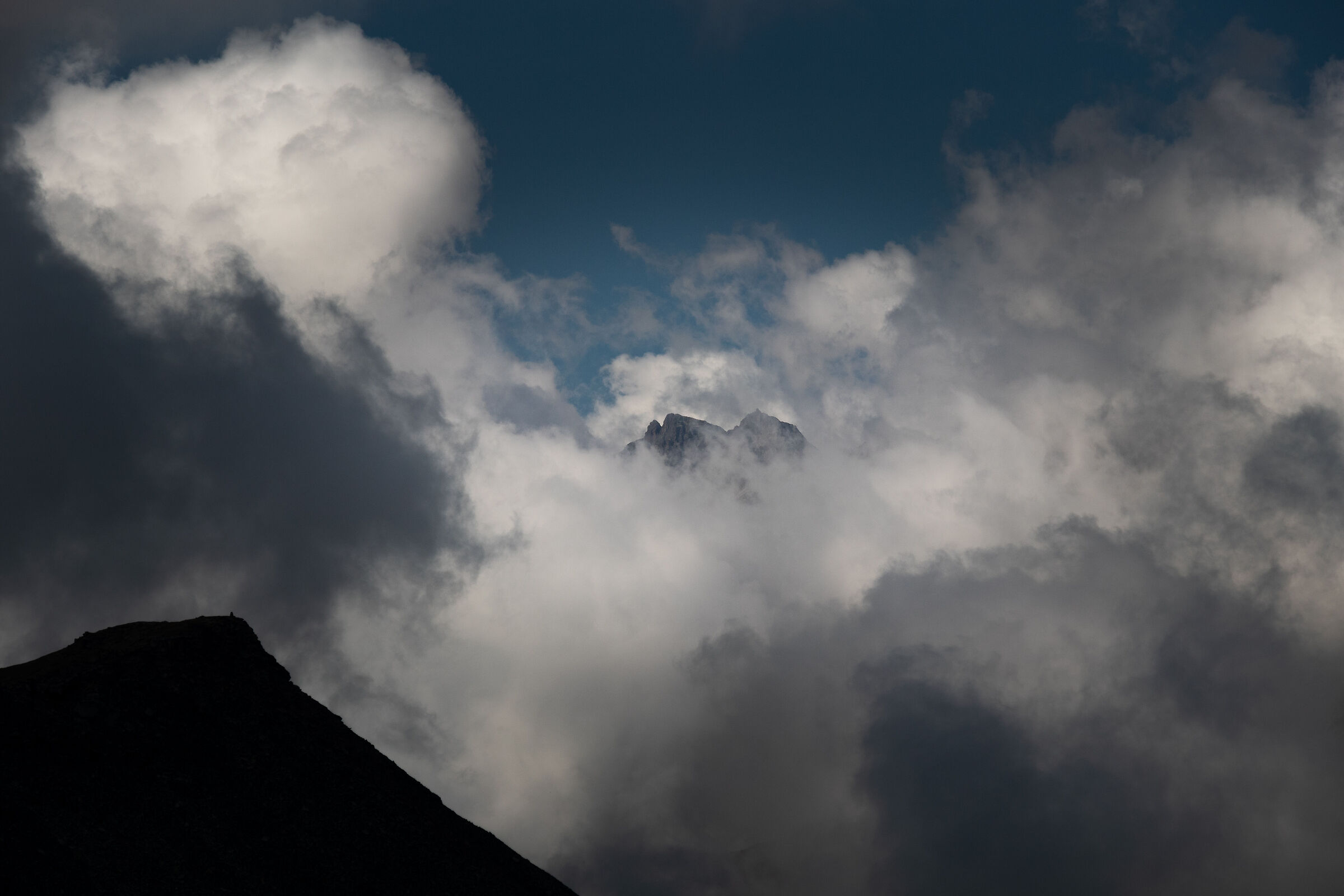 In the middle of the clouds