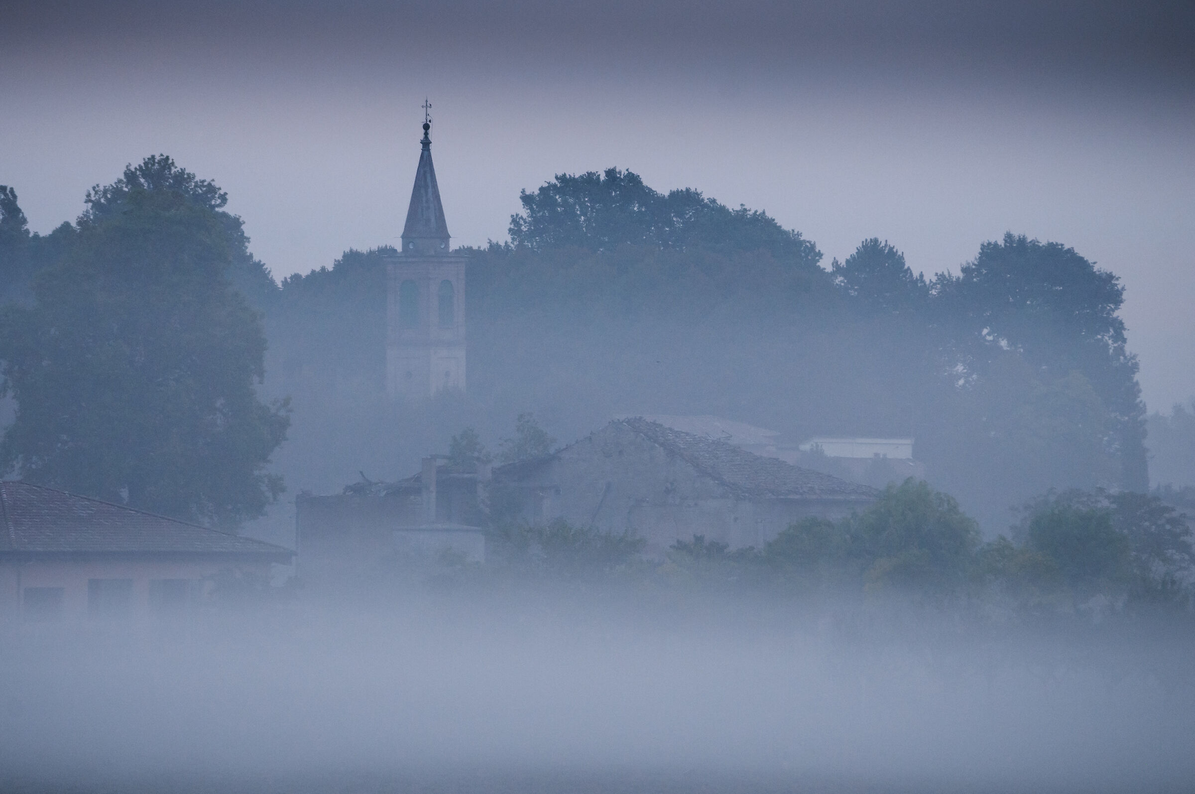Suspended in the fog