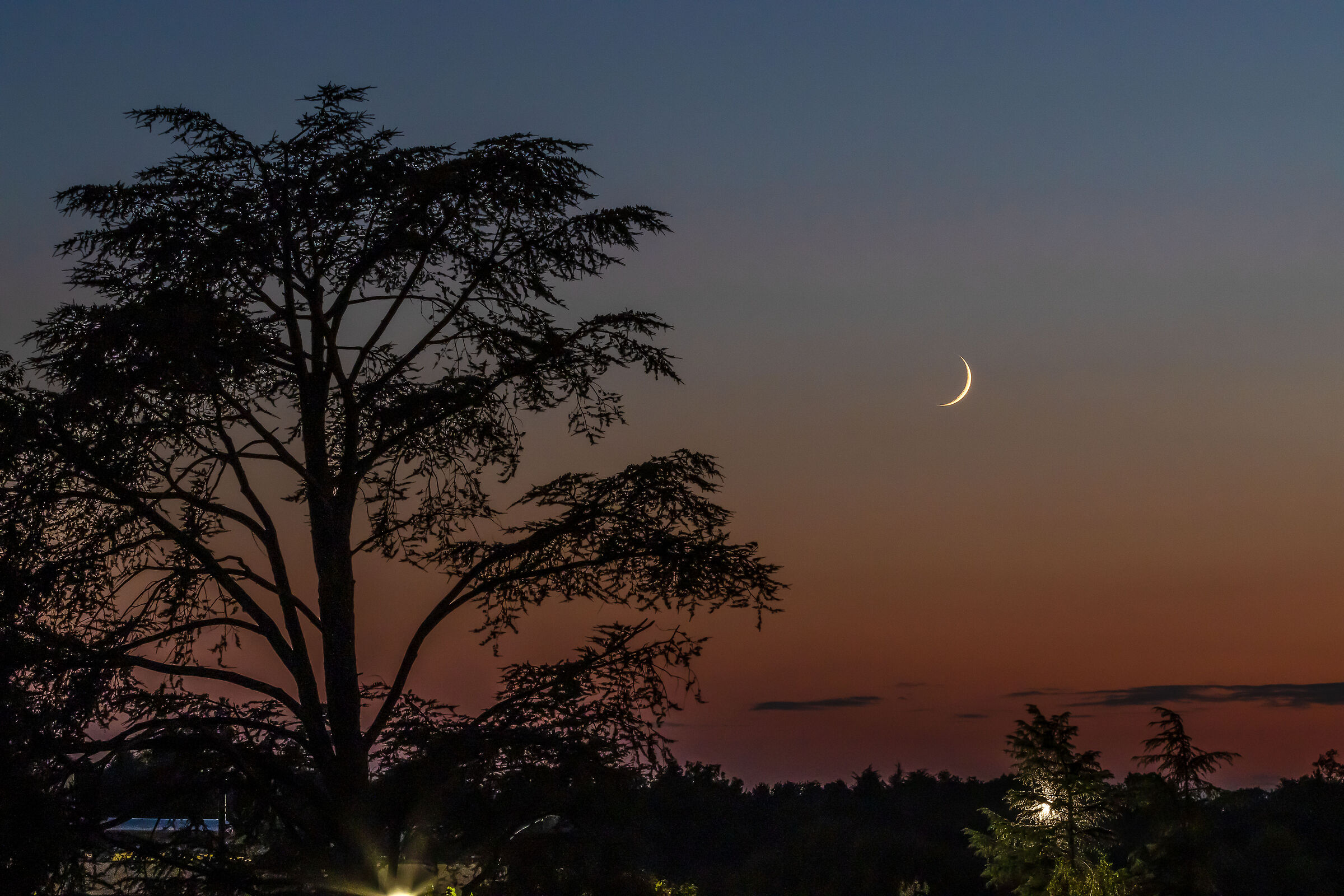New moon from the terrace of the house