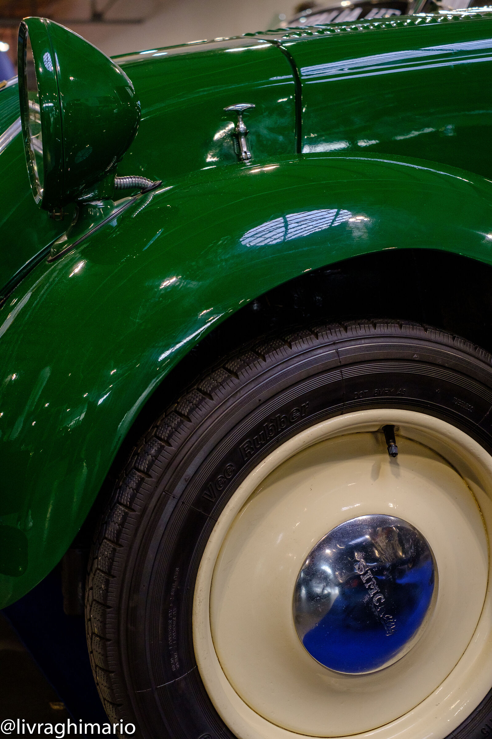 antique green with cream circles on hints of blue