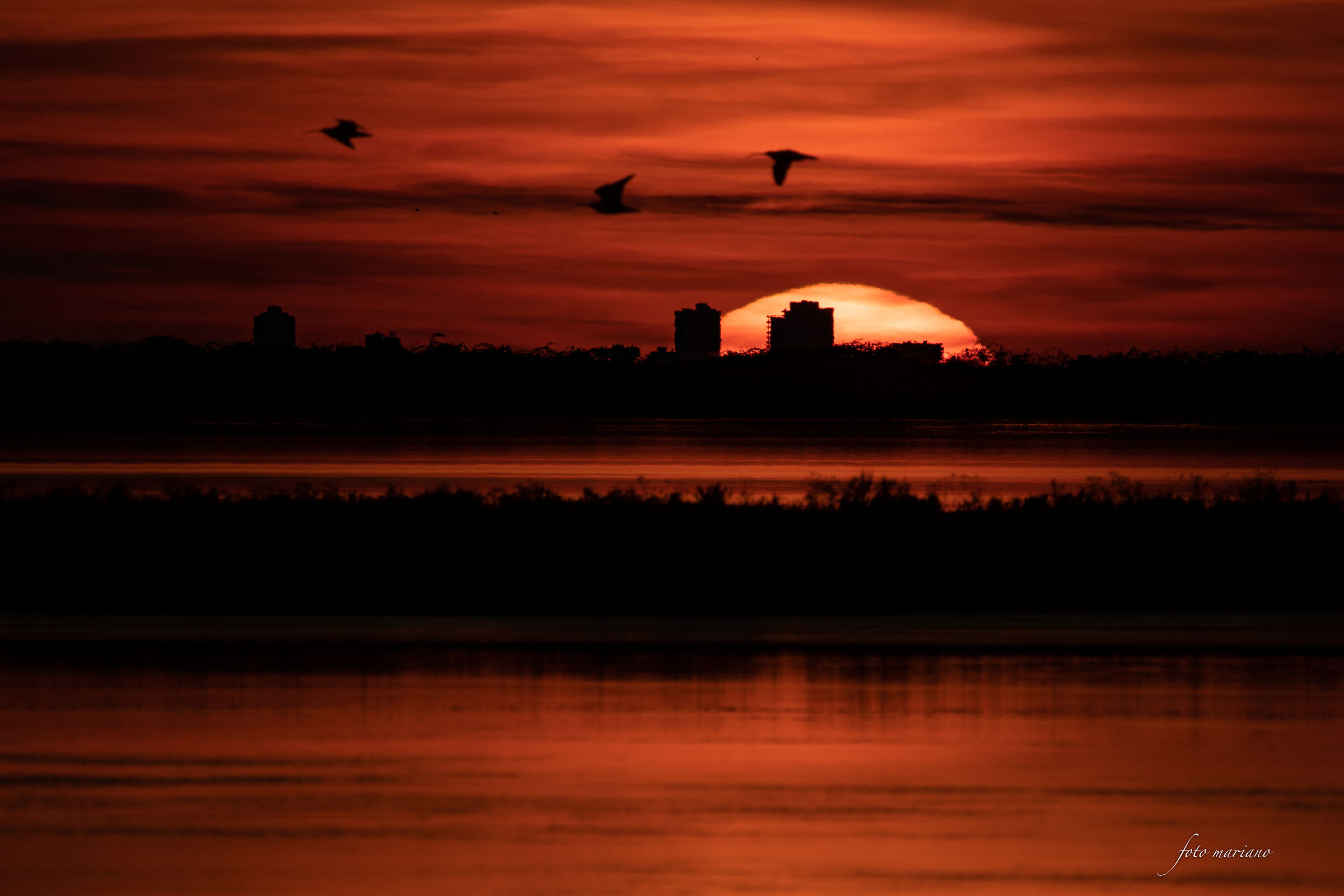 tramonto in laguna a Grado