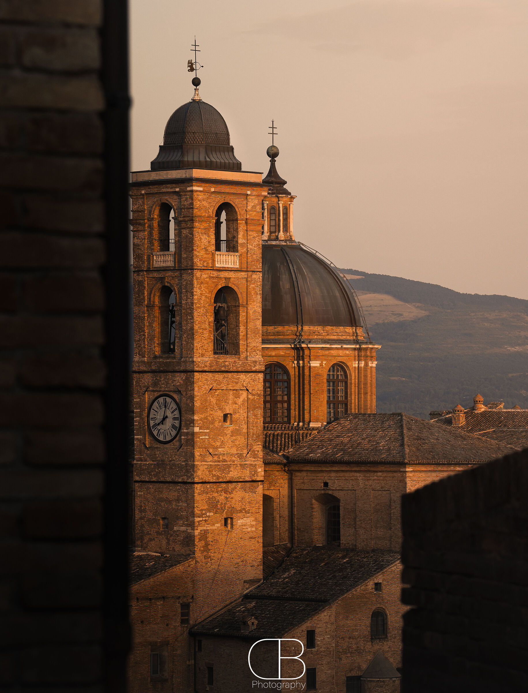 The Cathedral of Urbino at sunset