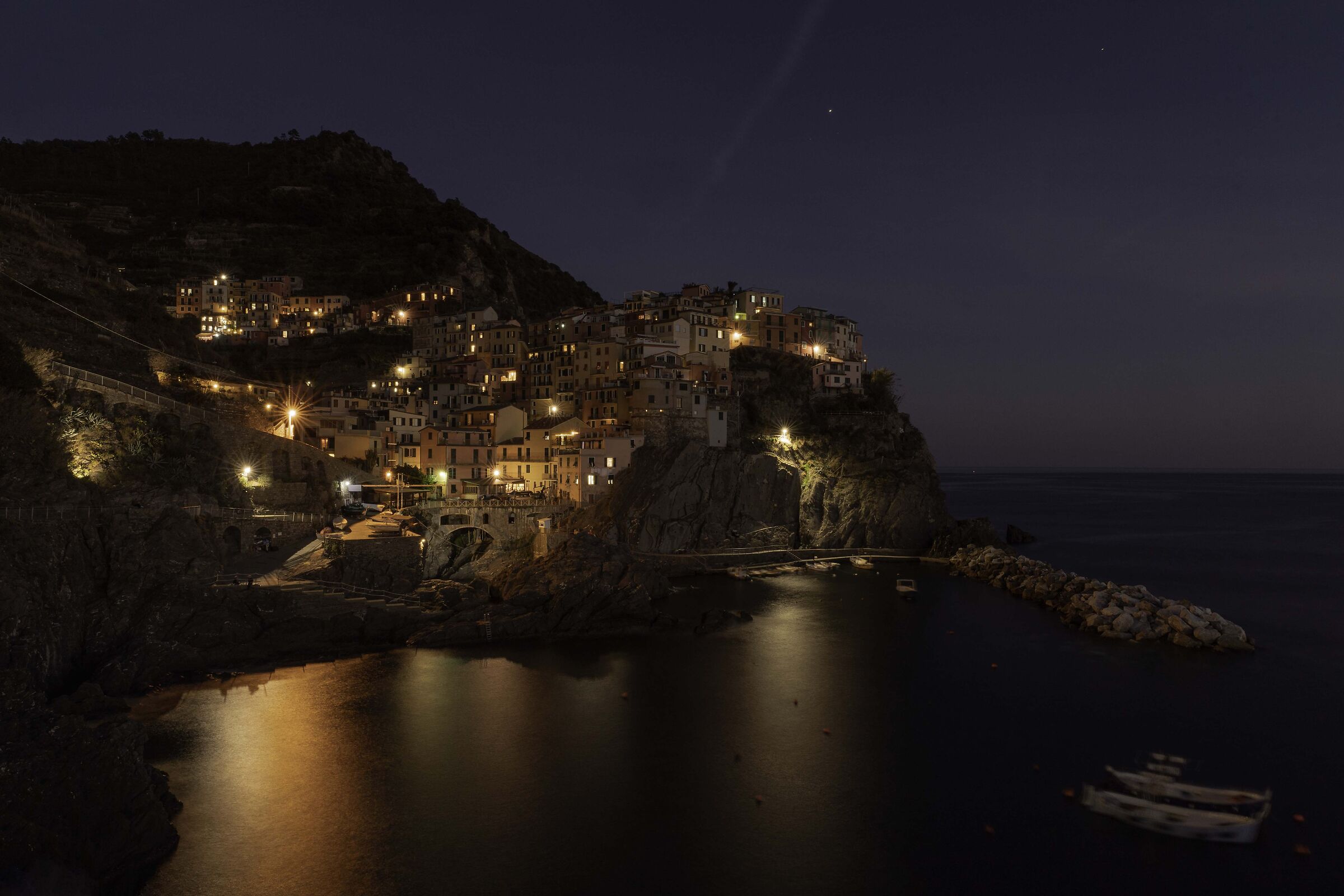 night - nativity scene on the sea