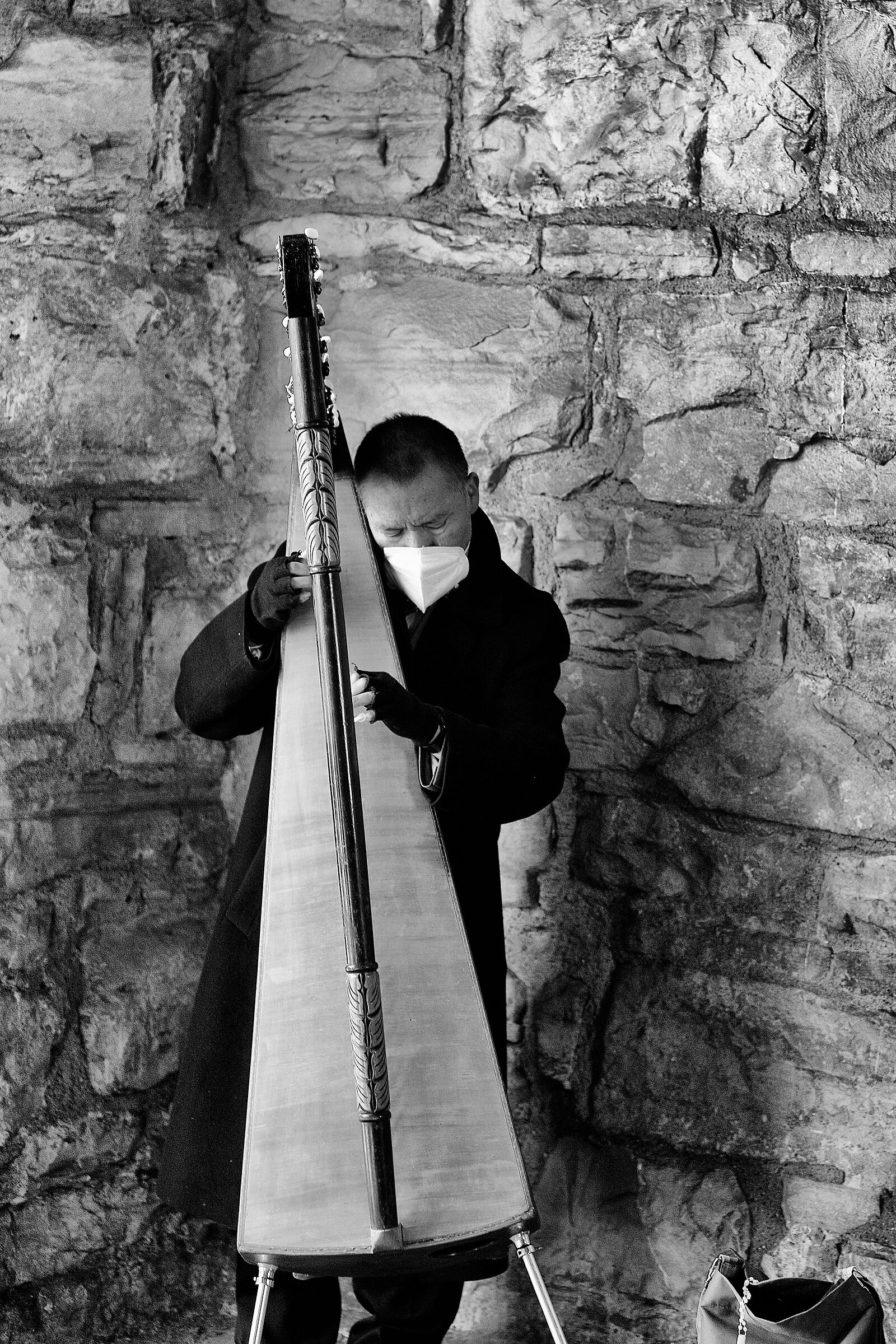 Musician in upper Bergamo