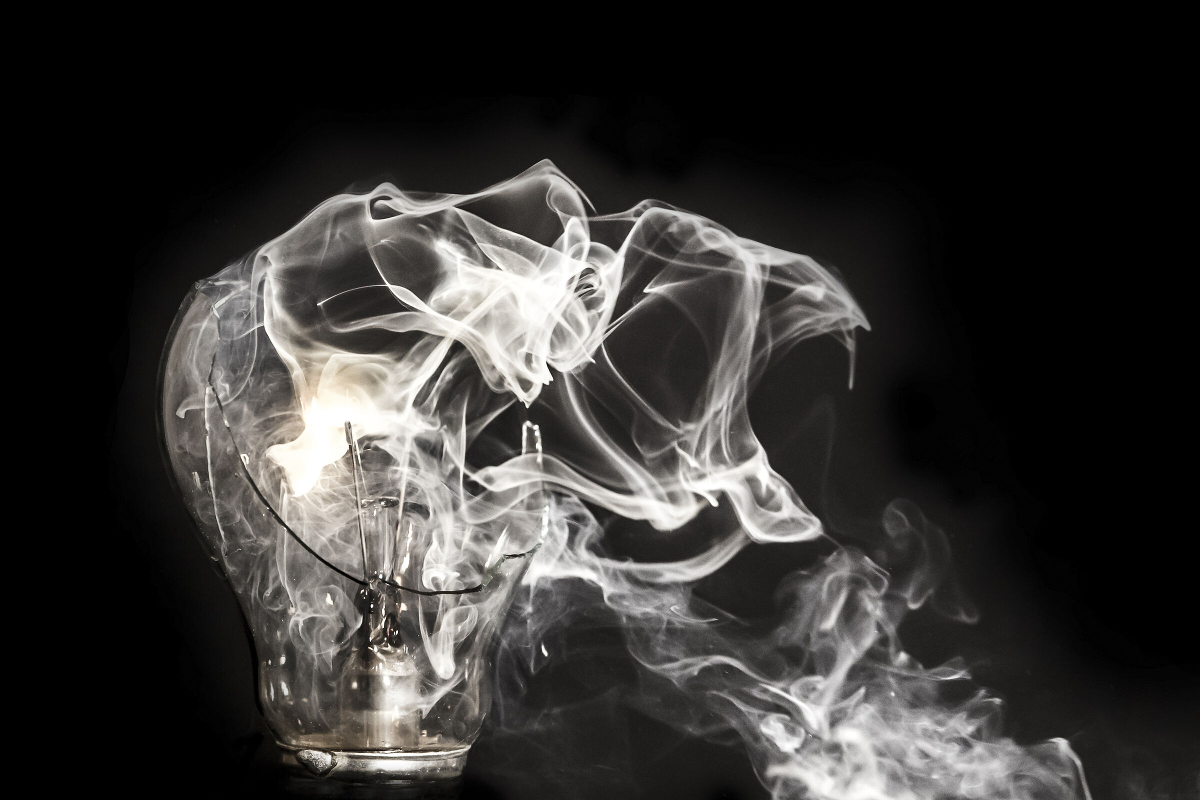 monstrous fumes from an exploded light bulb