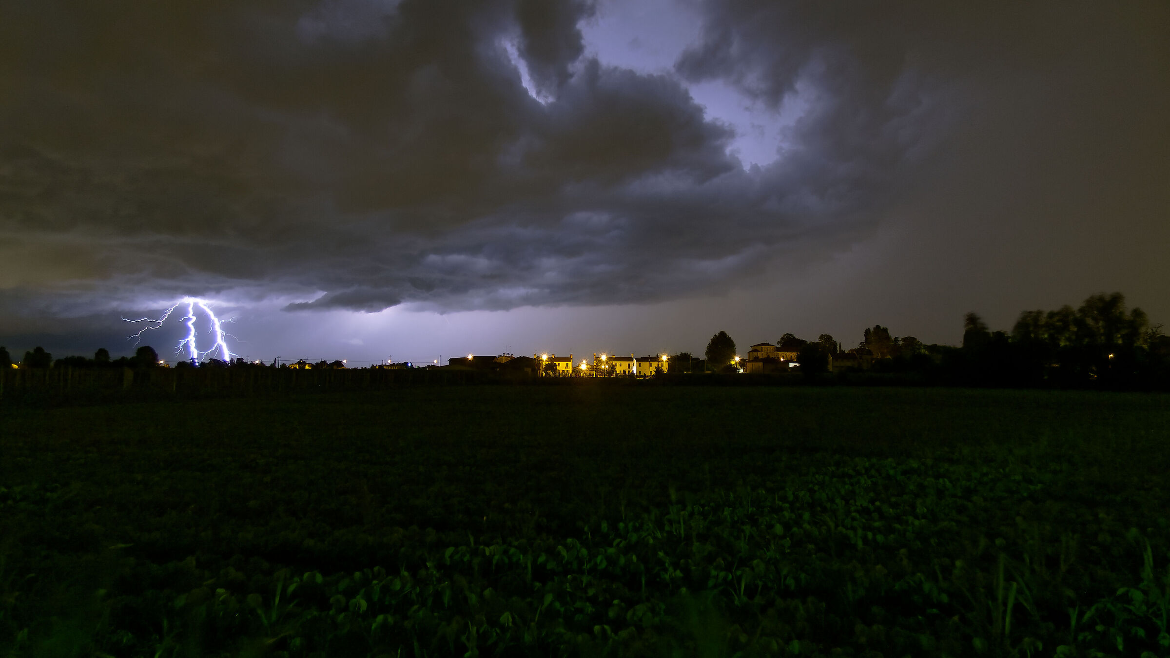 Lightning in the countryside