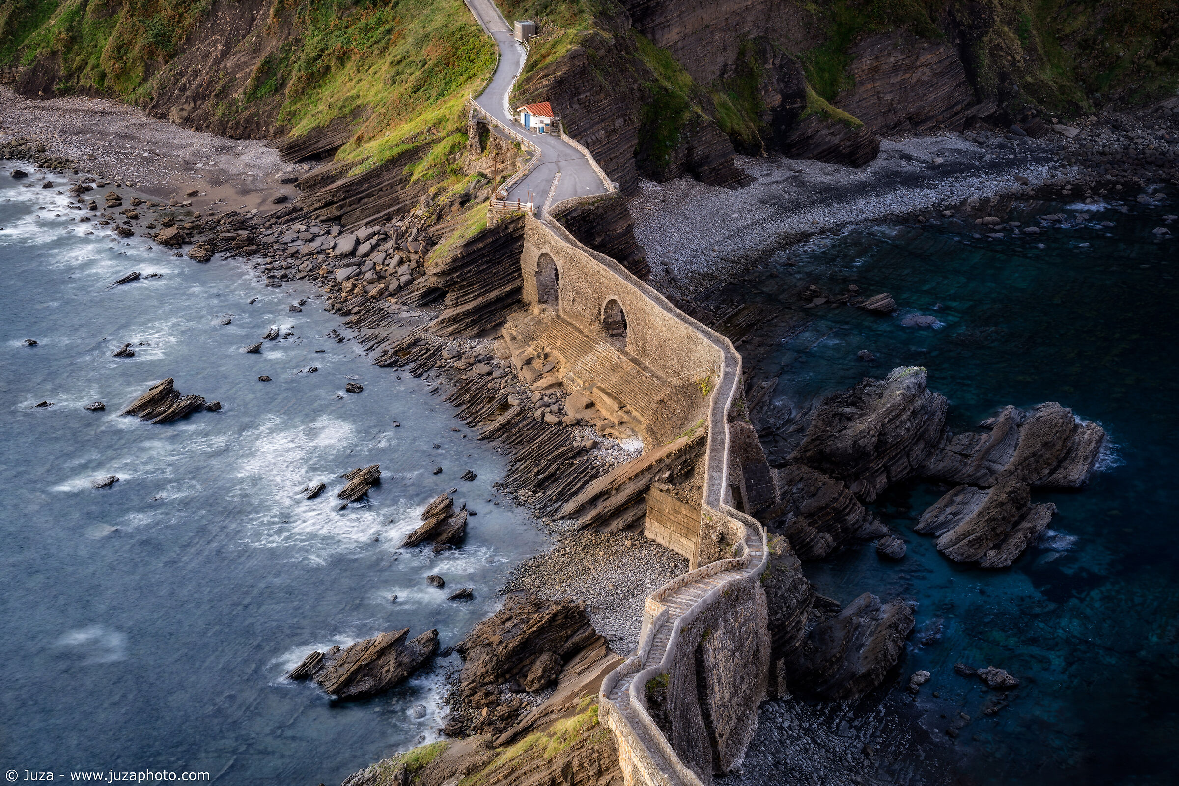 Gaztelugatxe between light and shadow