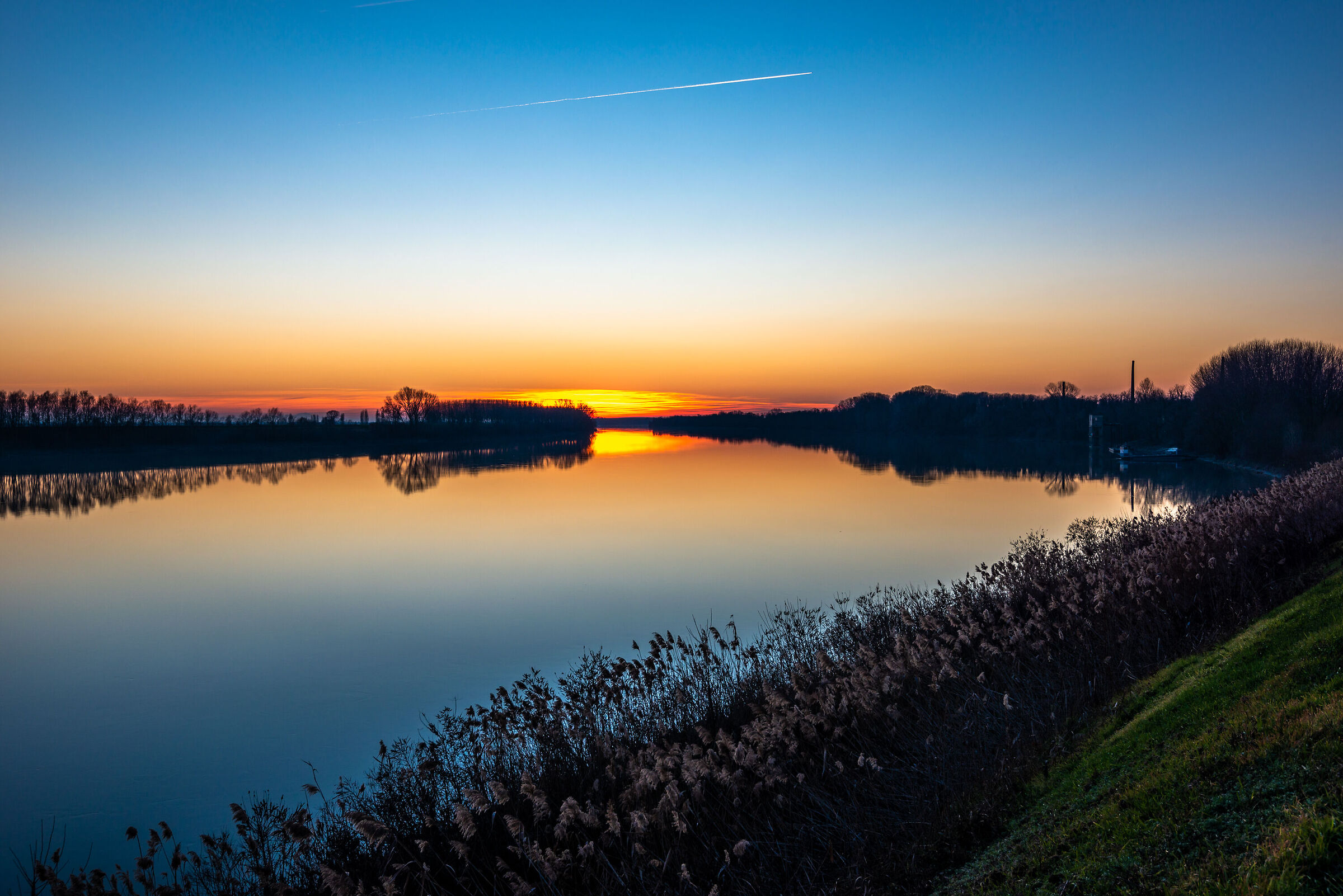 Tramonto semplice sul Po