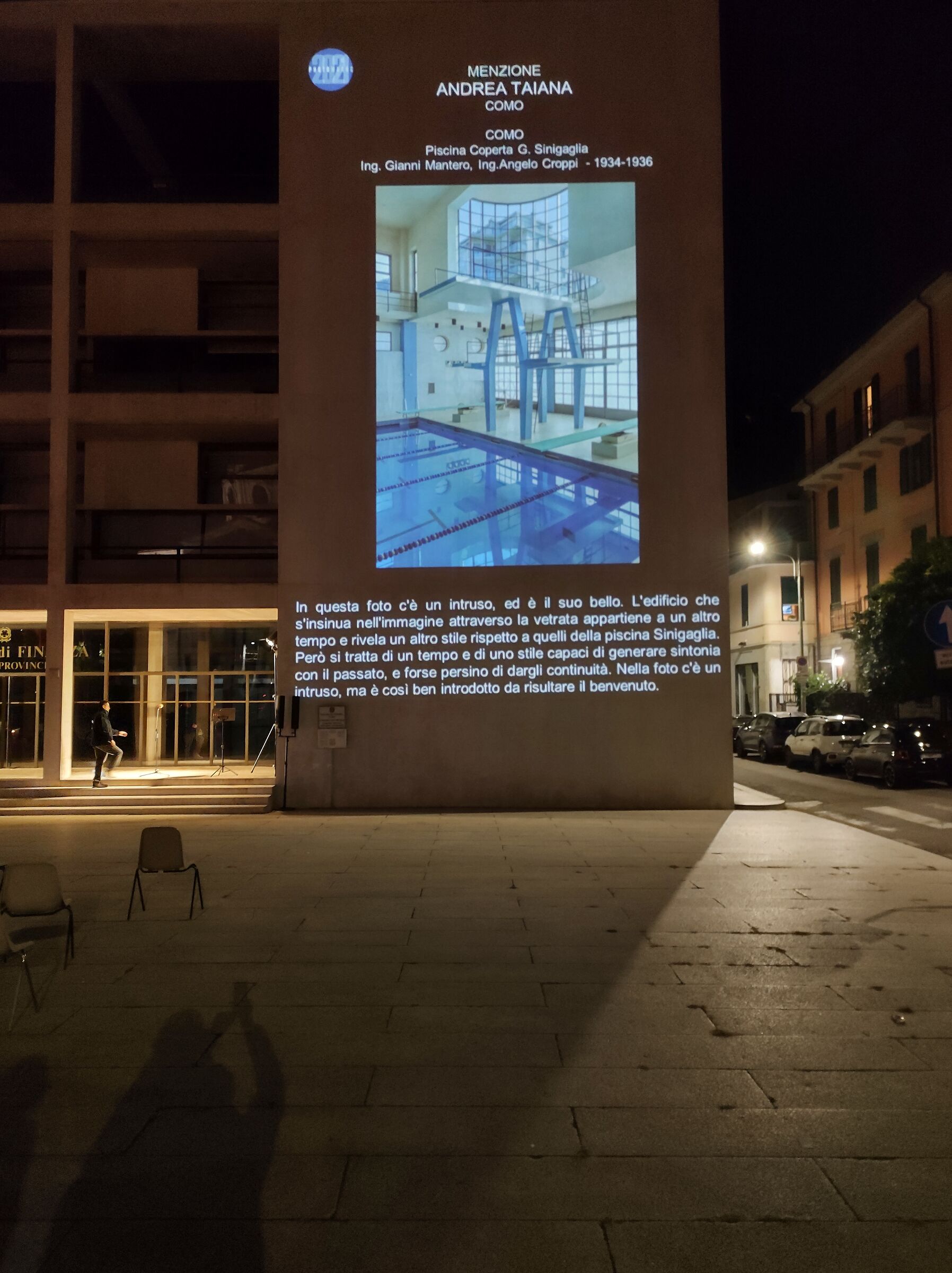 Swimming pool G.Sinigaglia mention PhotoMAARC projection
