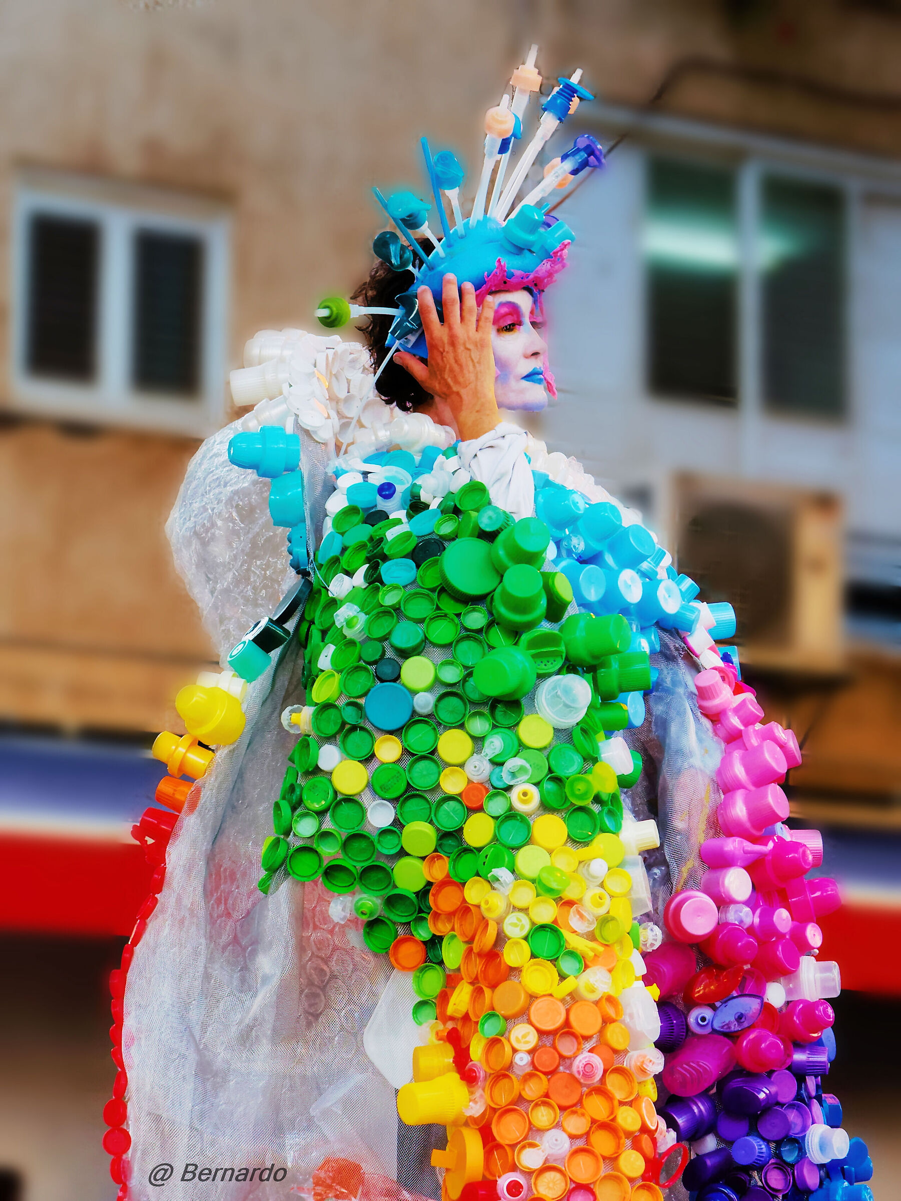 Woman making self recycle