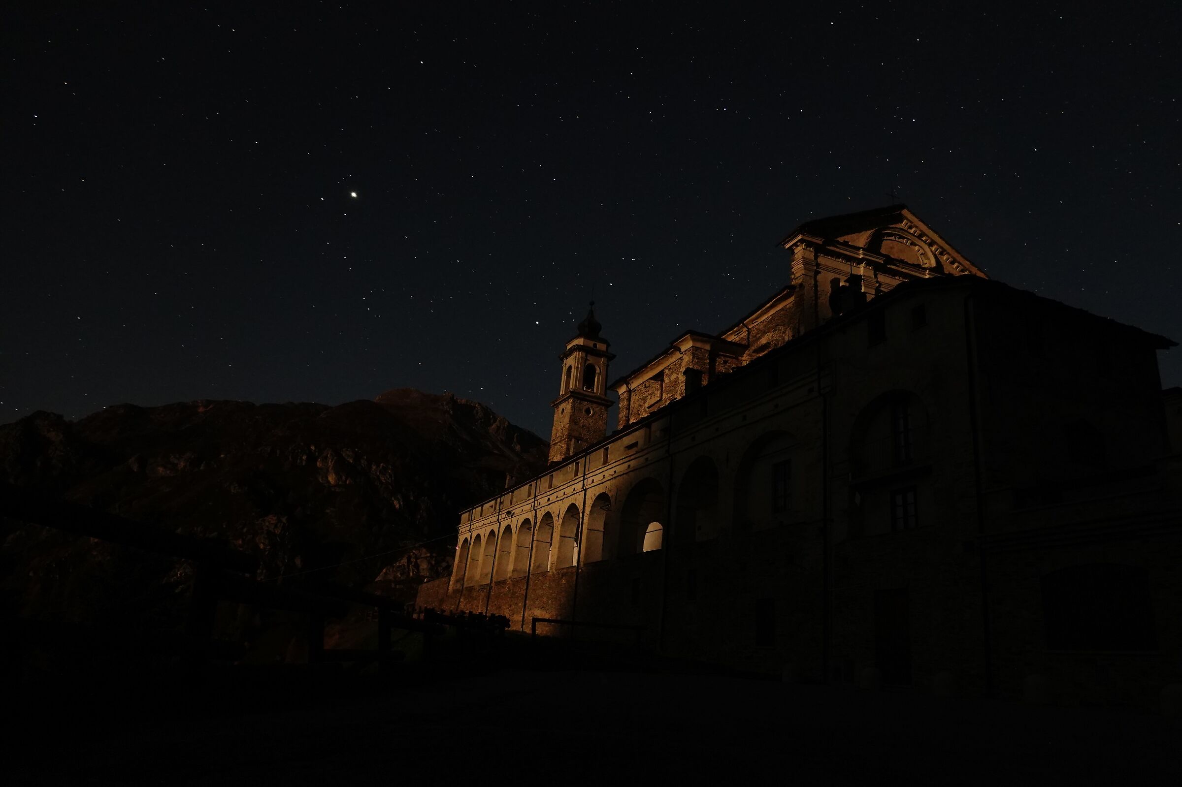 THE SANCTUARY PARTIALLY ILLUMINATED BY THE MOON