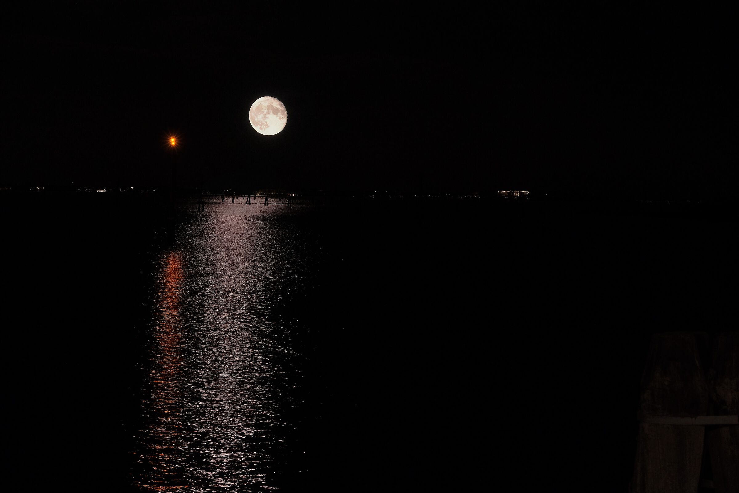 Moon in lagoon