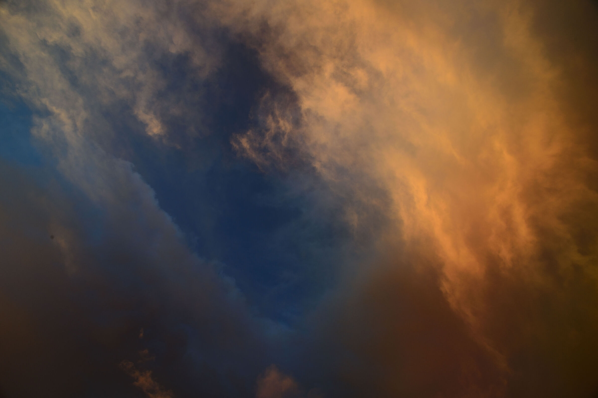 alzando lo sguardo verso il tramonto