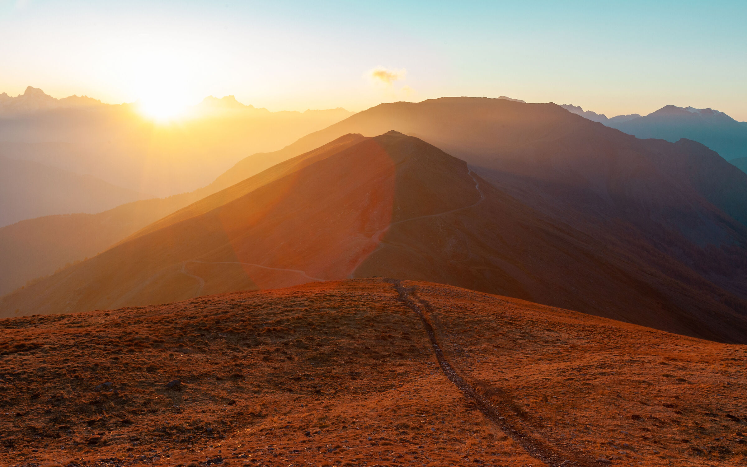 Path in the sunset