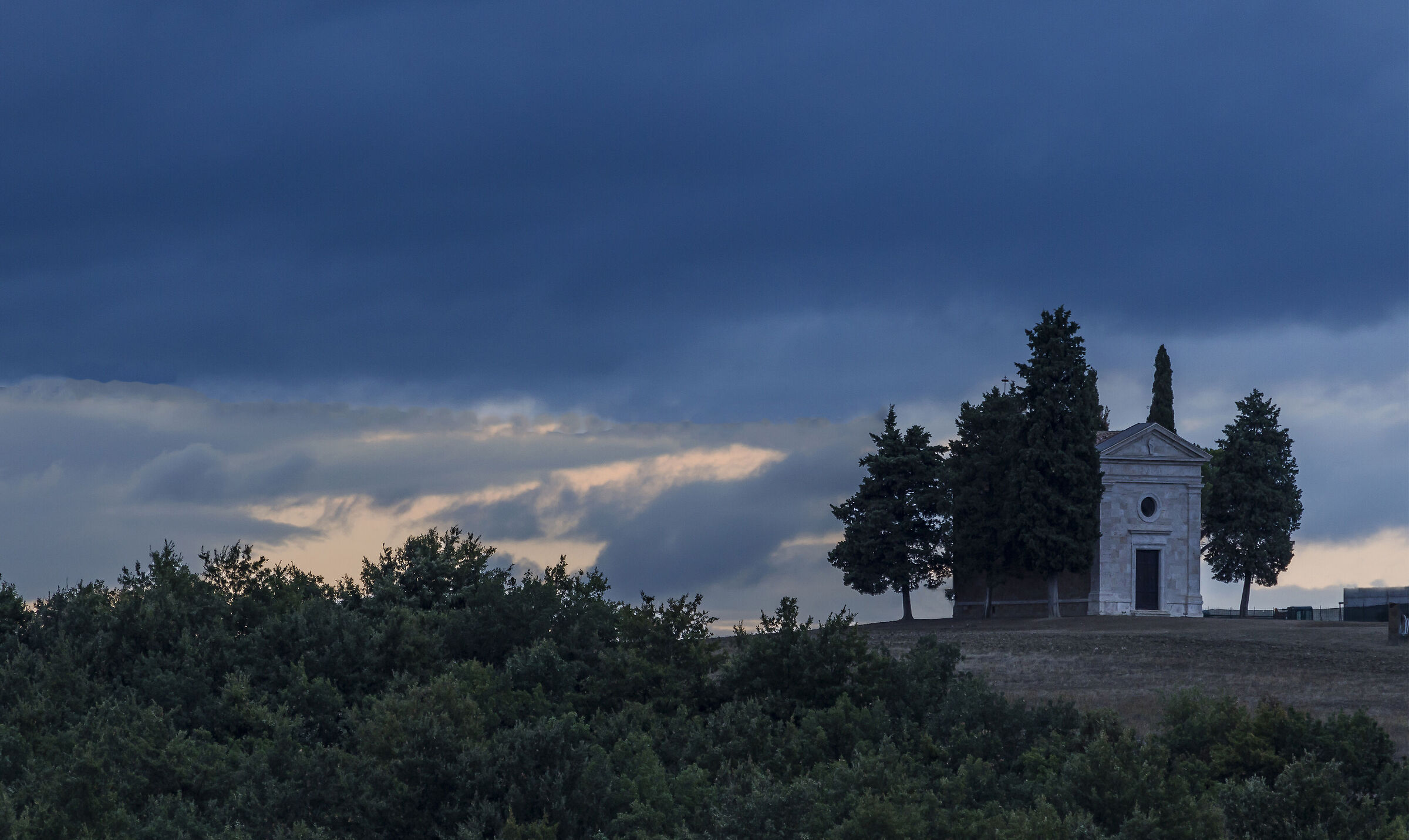 Church of Vitaleta at dawn.