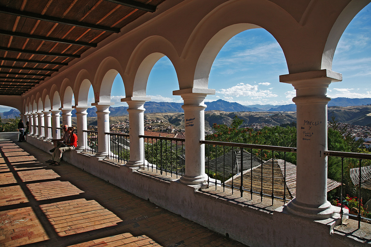 Porch of Recoleta in Sucre in Bolivia