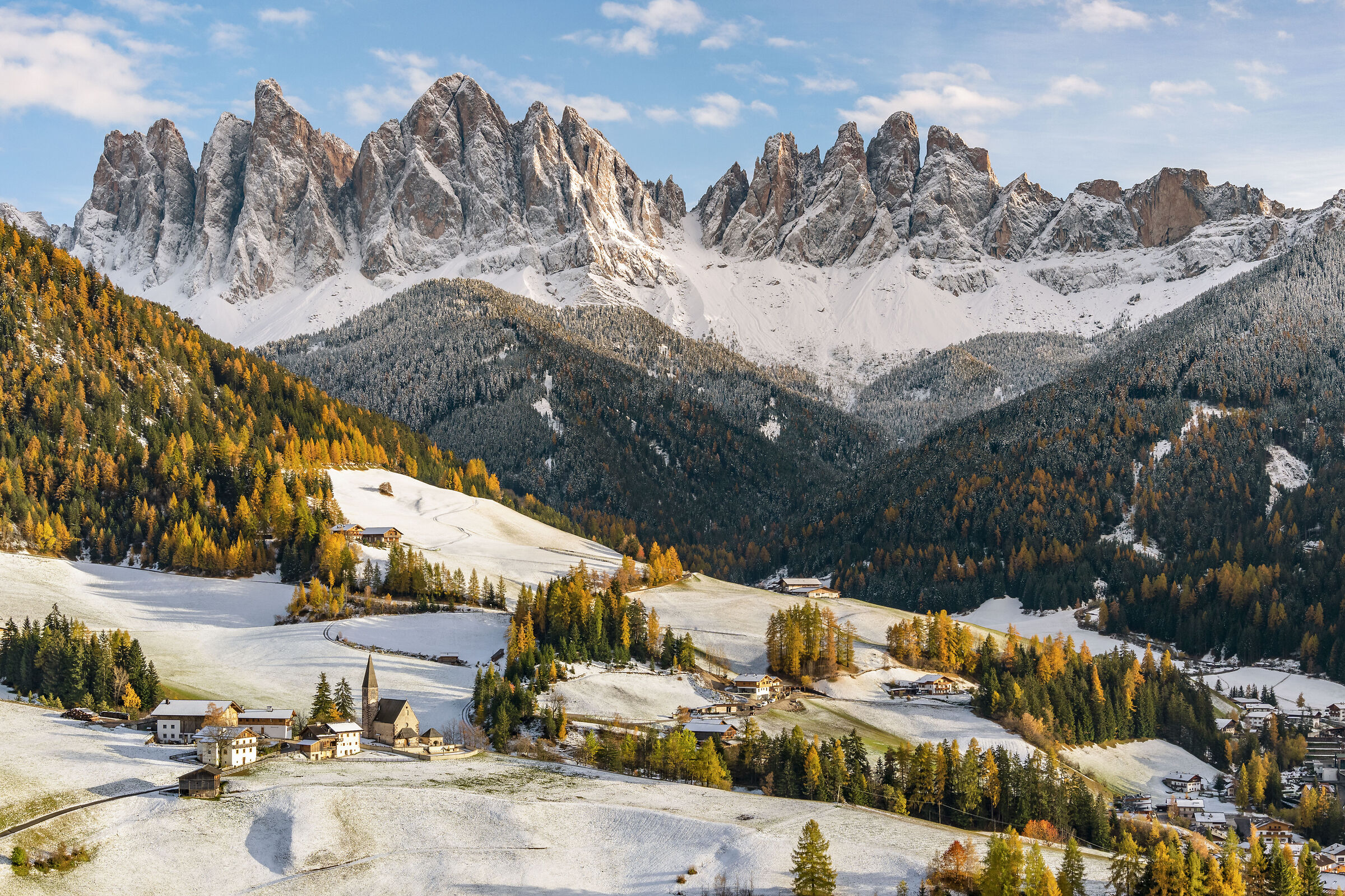 Autumn and winter in Val di Funes