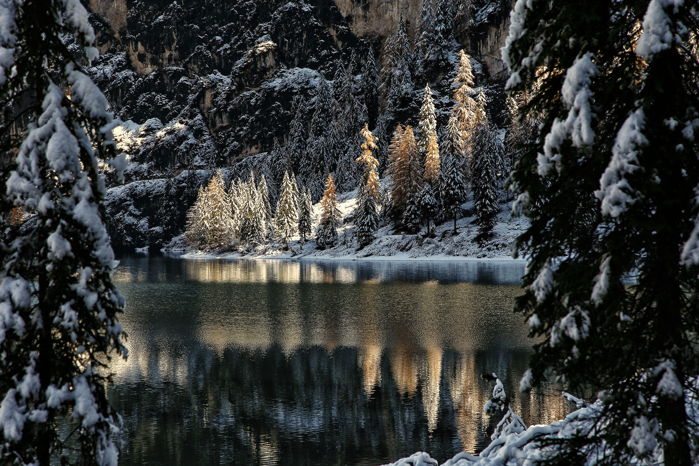 Snow has arrived in Braies hurray
