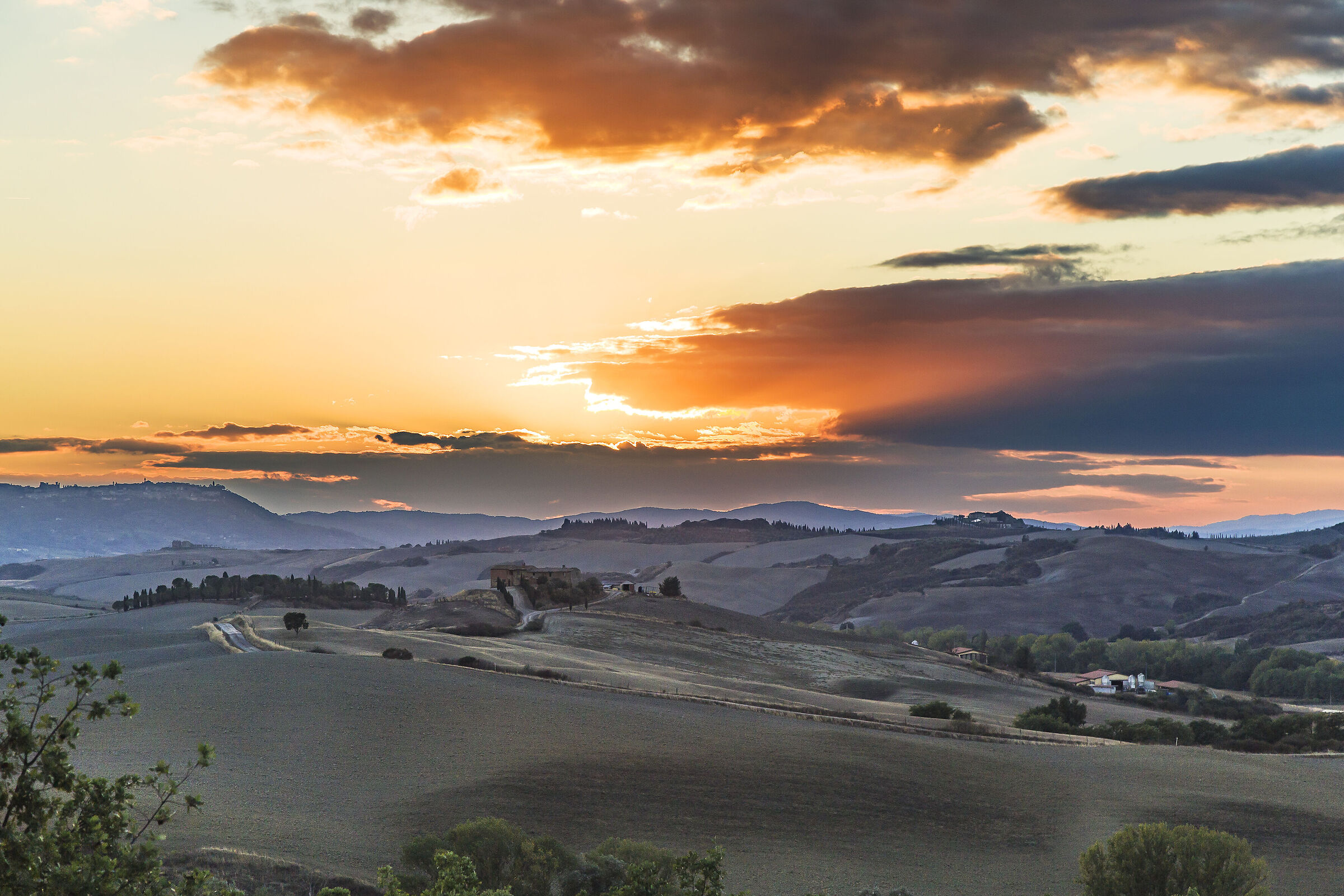 Val d'Orcia at sunset.