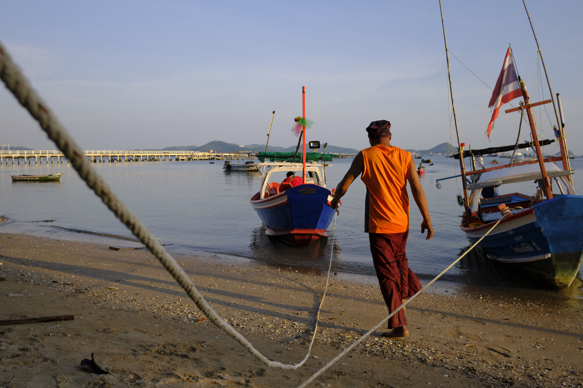 Fishermen's beach on the Gulf of Thailand
