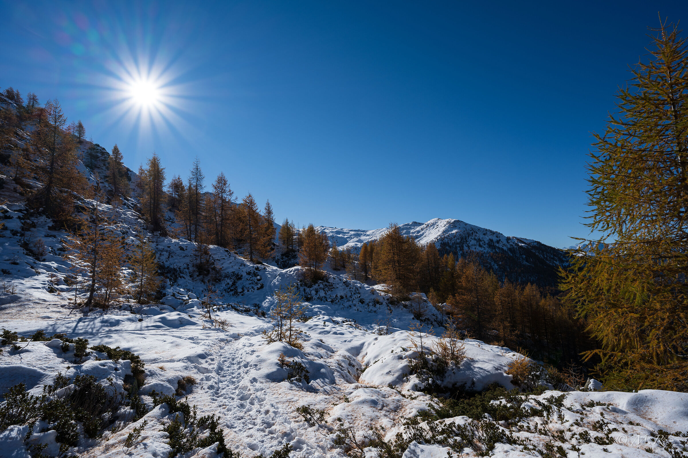 Splende il sole in montagna