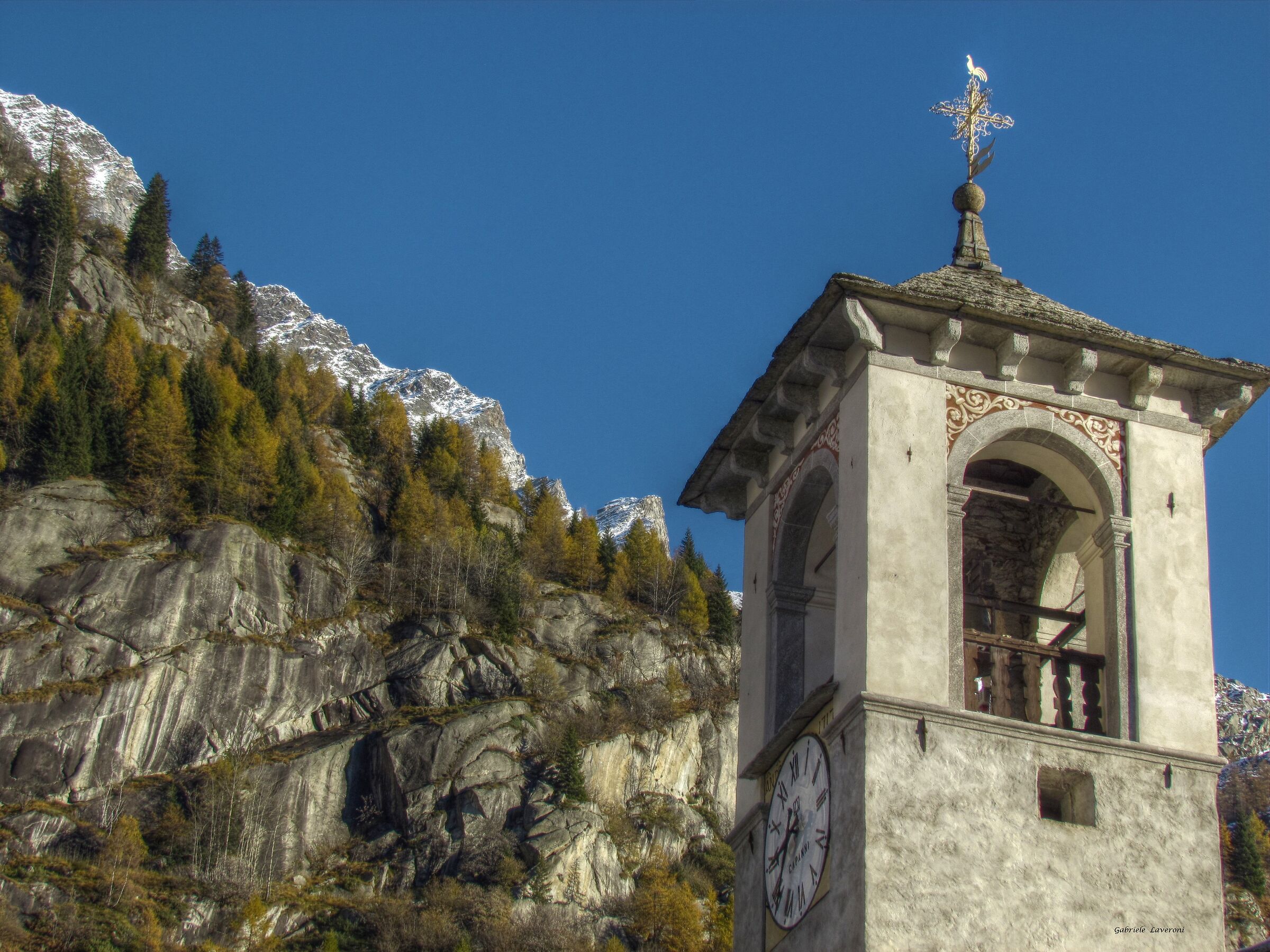 Bell tower of the Church of Pecetto di Macugnaga