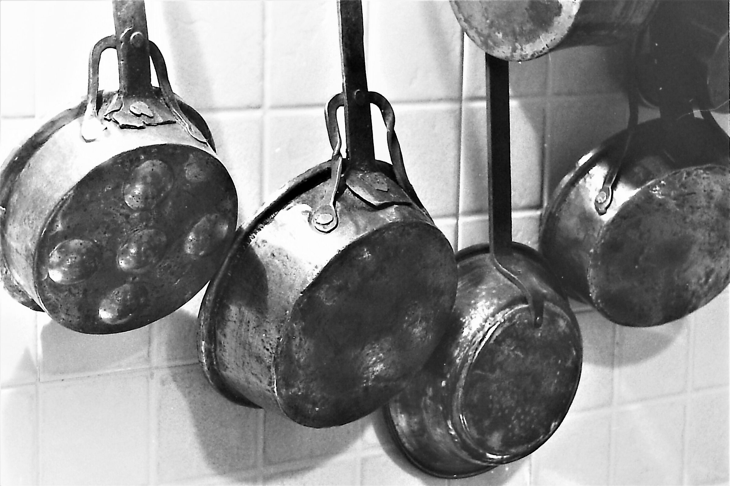 Hanging antique pots