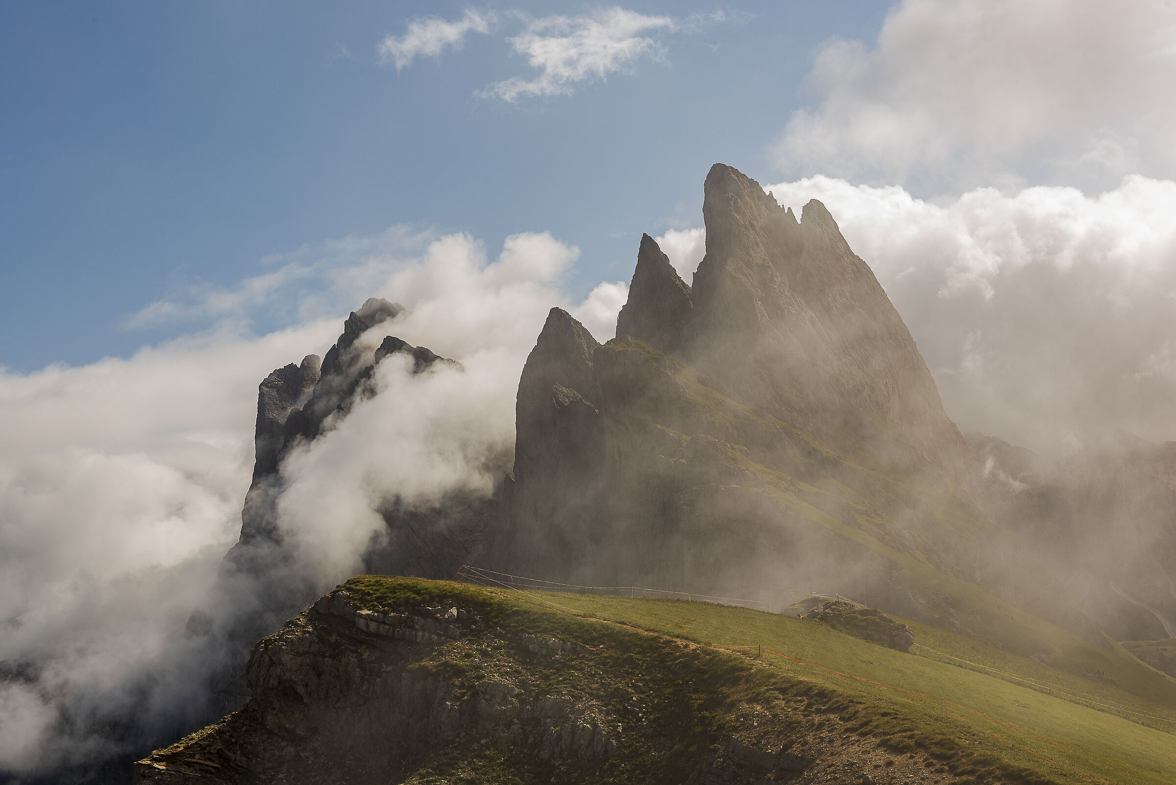 Morning clouds over Fermeda (Val Gardena)