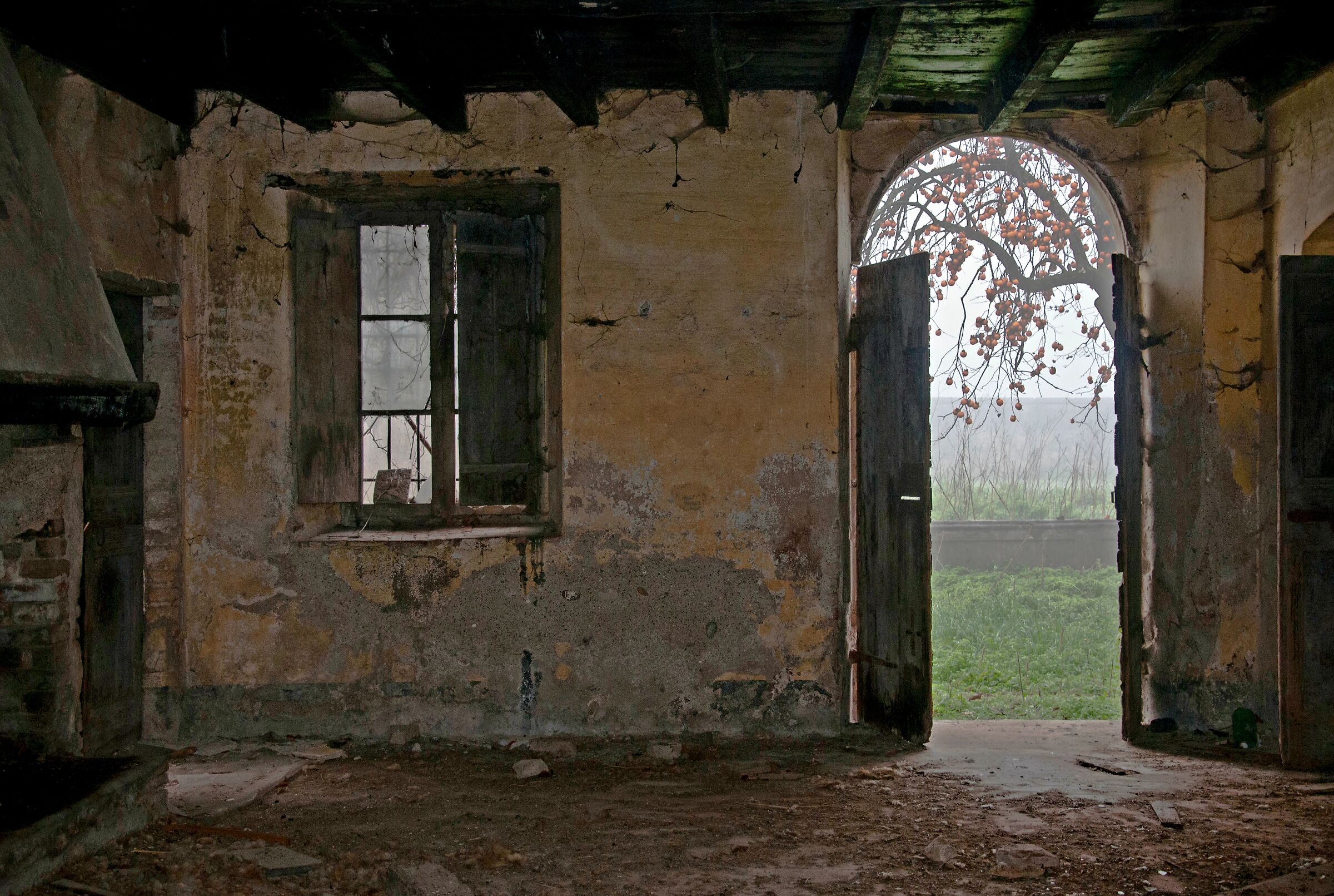 The door to the courtyard