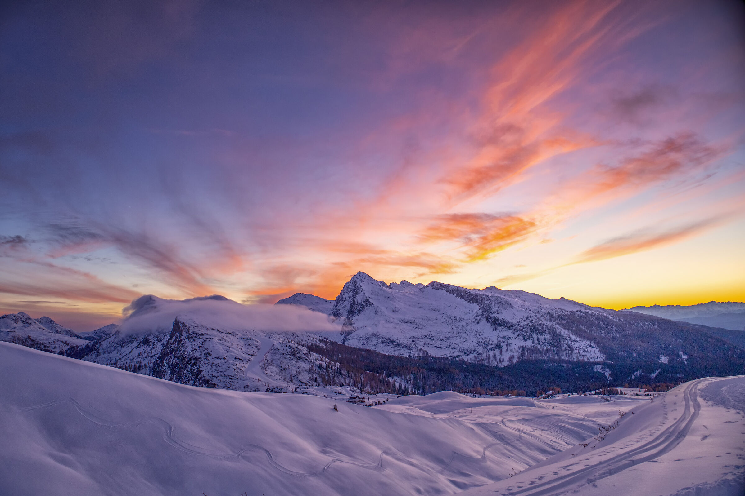 sunset on the colbricon