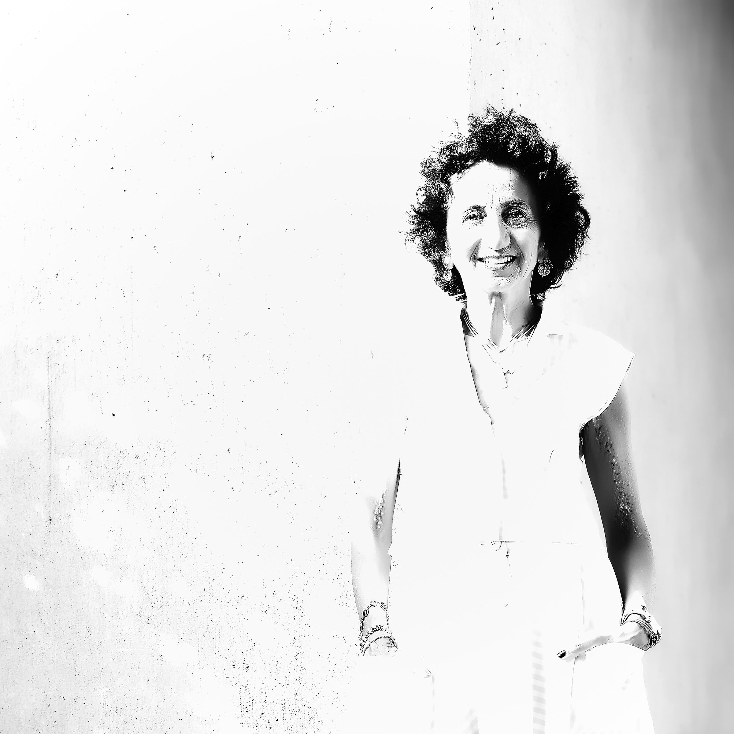 traces  of portrait on white