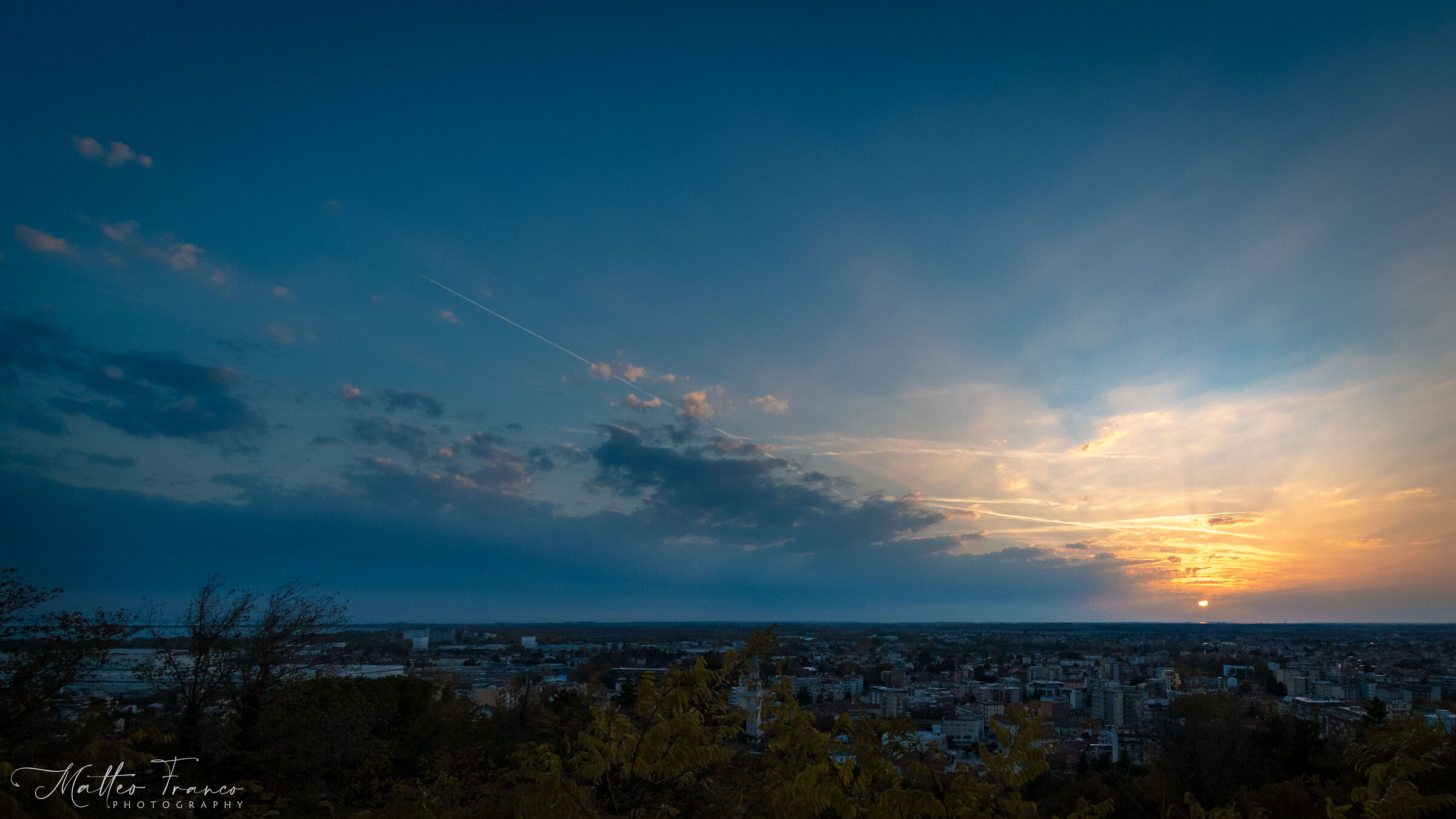 Sunset over the city