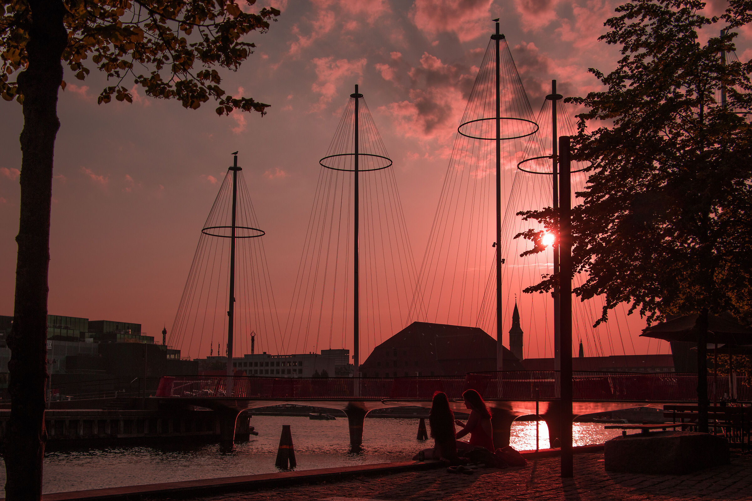 Red sky over the Cirkelbroen